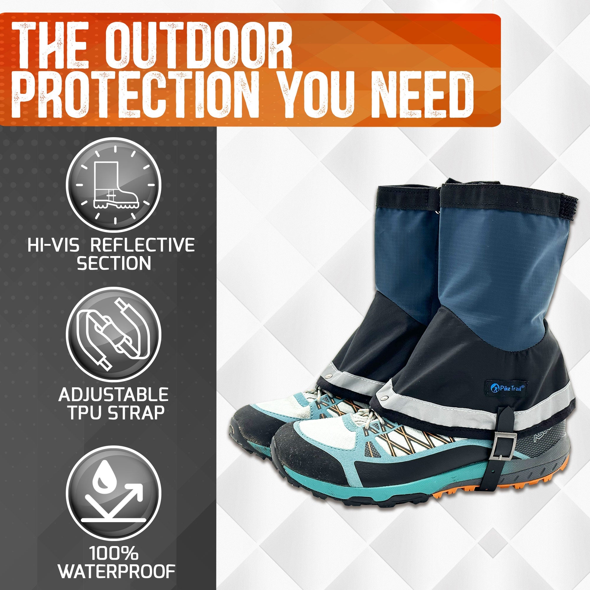 Pike Trail Mid Length Gaiters Small/Medium Adjustable Fit by Pike Trail