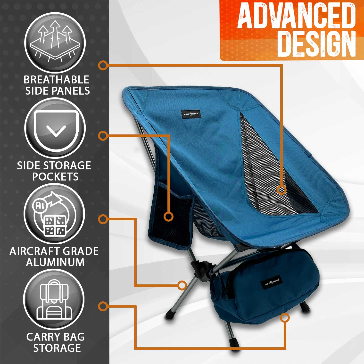Pike Trail Ultralight Compact Outdoor Camping Tailgate Festival Beach Chair by Pike Trail