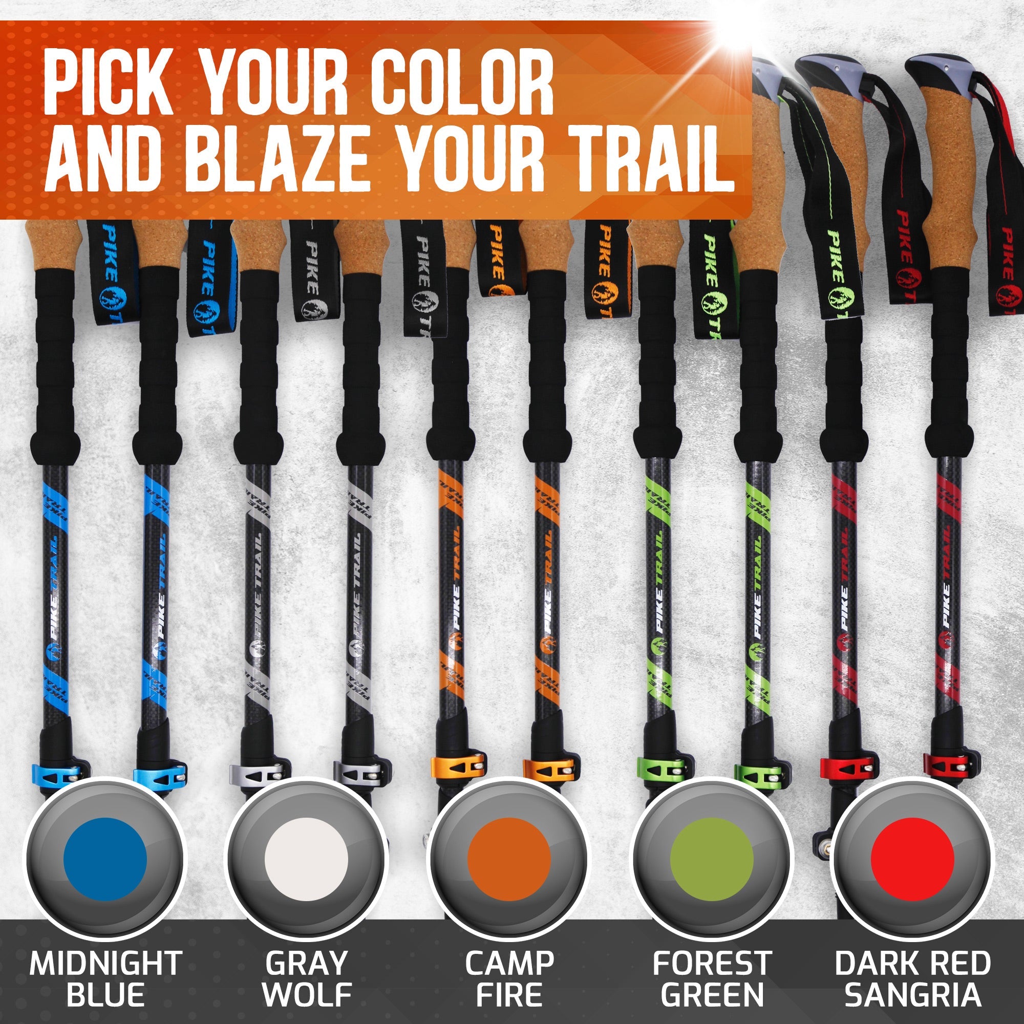 Pike Trail Carbon Fiber Trekking Poles by Pike Trail