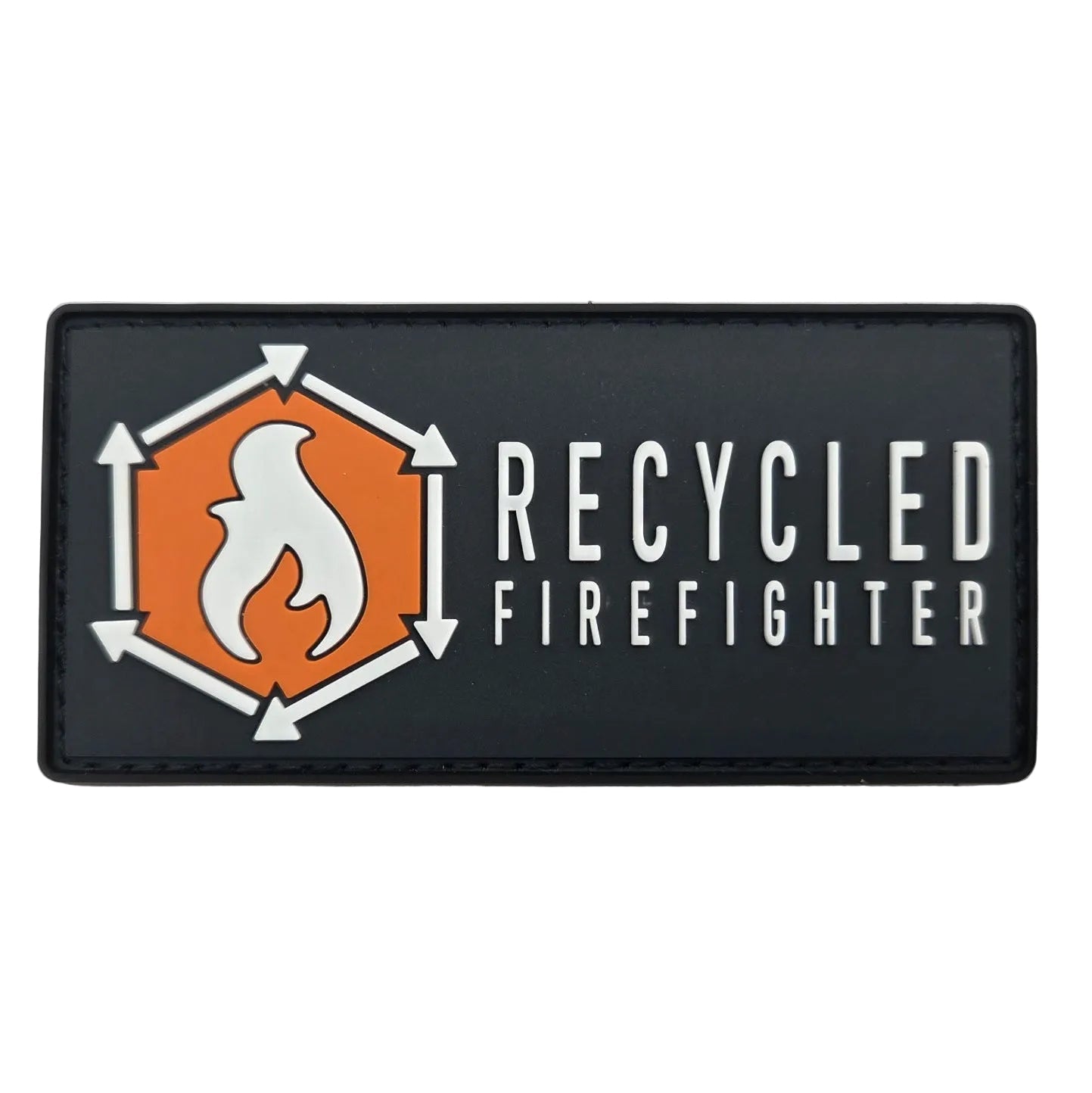 Recycled Firefighter Rubber Velcro Patch — product view 1