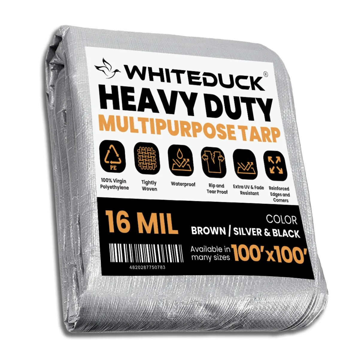 White Duck 100' x 100' Super Heavy Duty Poly Tarp