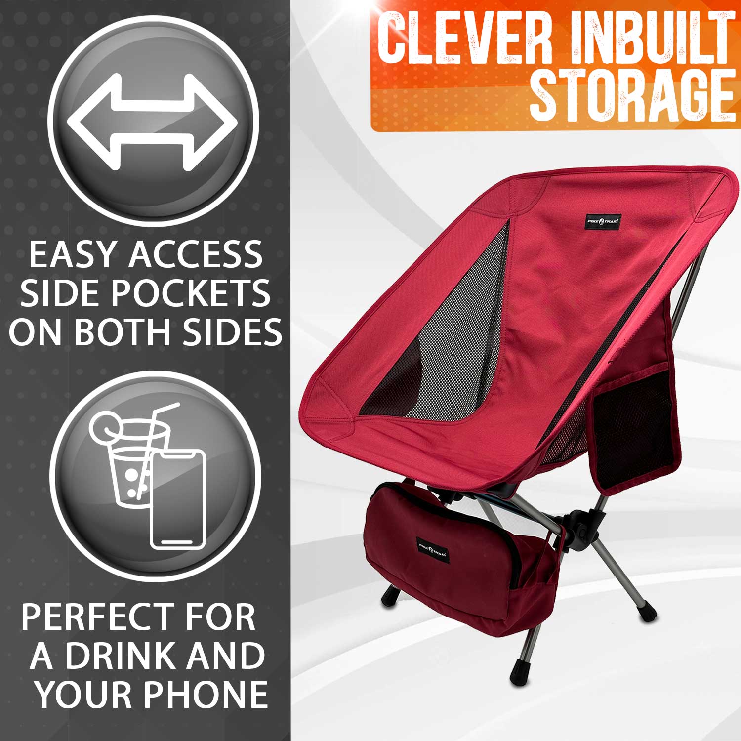Pike Trail Ultralight Compact Outdoor Camping Tailgate Festival Beach Chair by Pike Trail