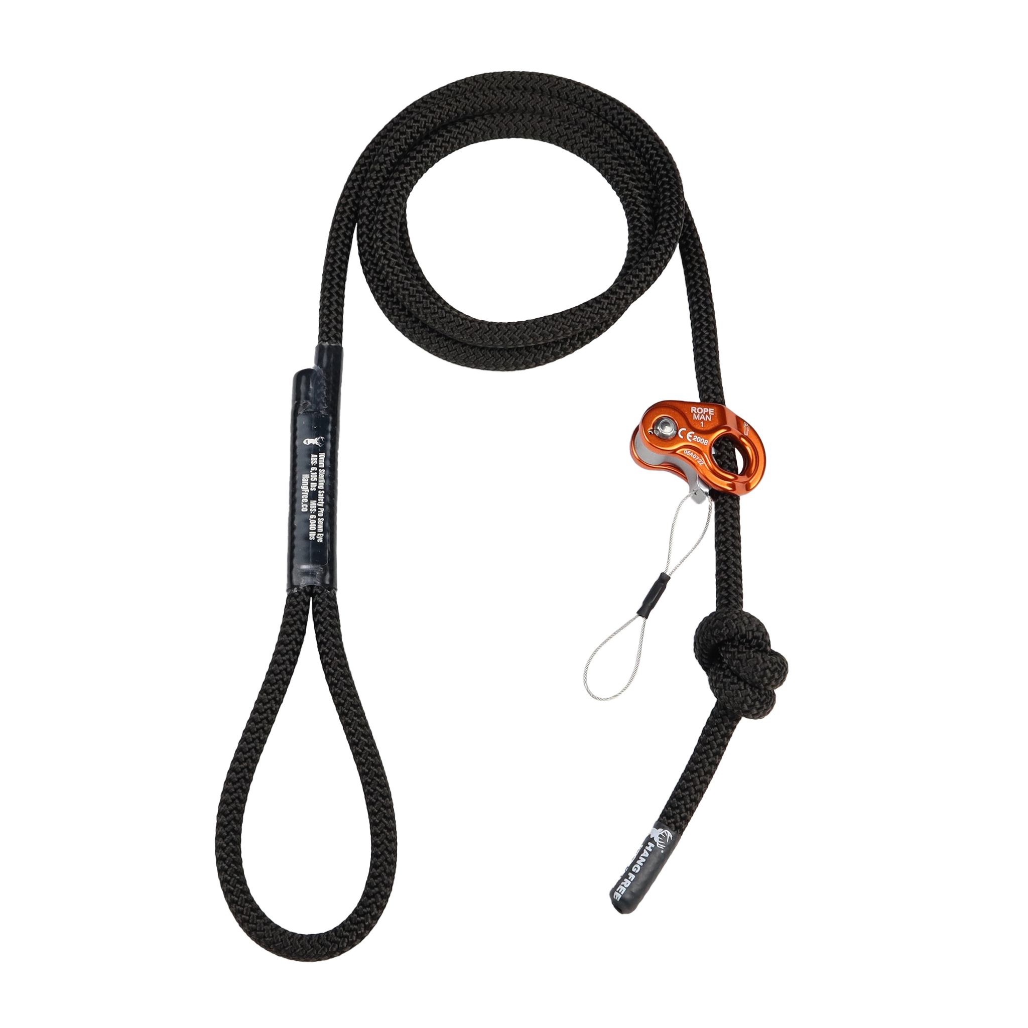 Hang Free 10mm BlackOut Deluxe Sewn Tether & Lineman's Belts With Ropeman 1