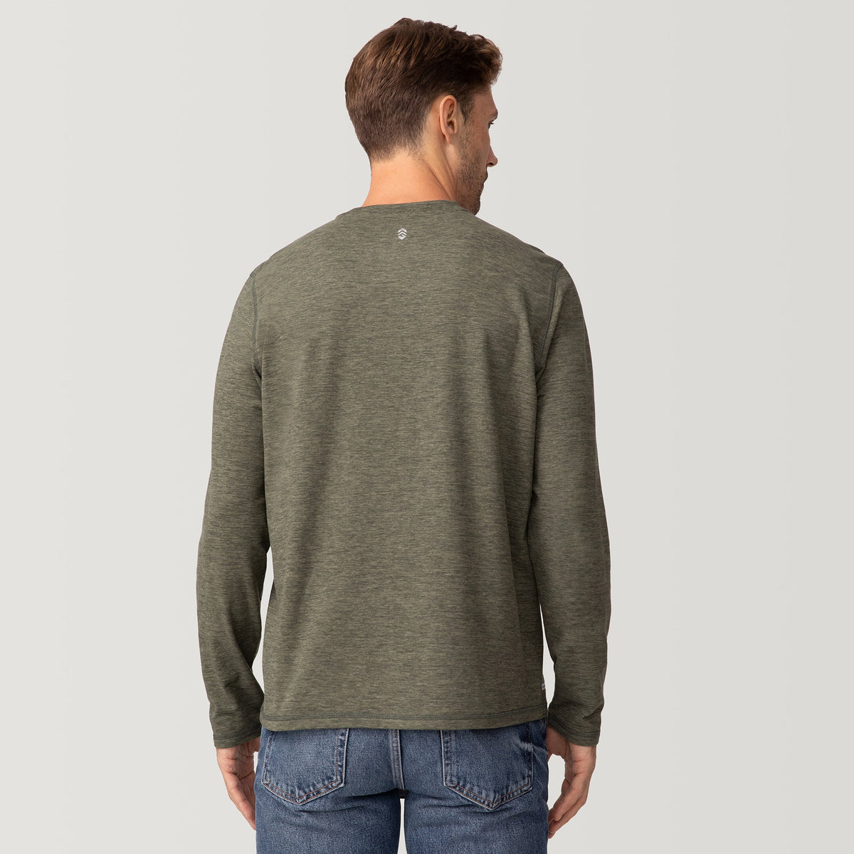 Free Country Men's FreeCycle® Sueded Spacedye Long Sleeve Crew Neck