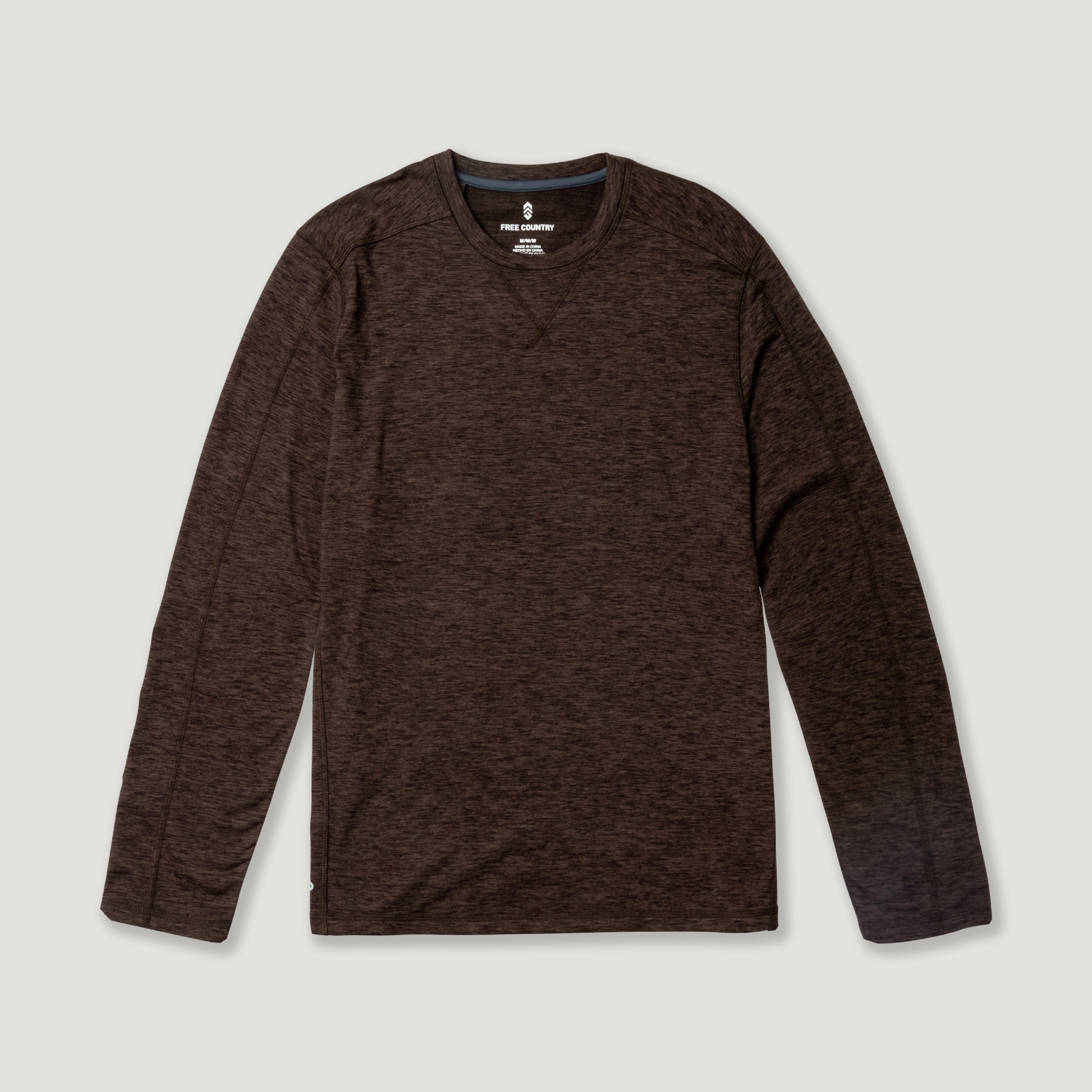 Free Country Men's FreeCycle® Sueded Spacedye Long Sleeve Crew Neck
