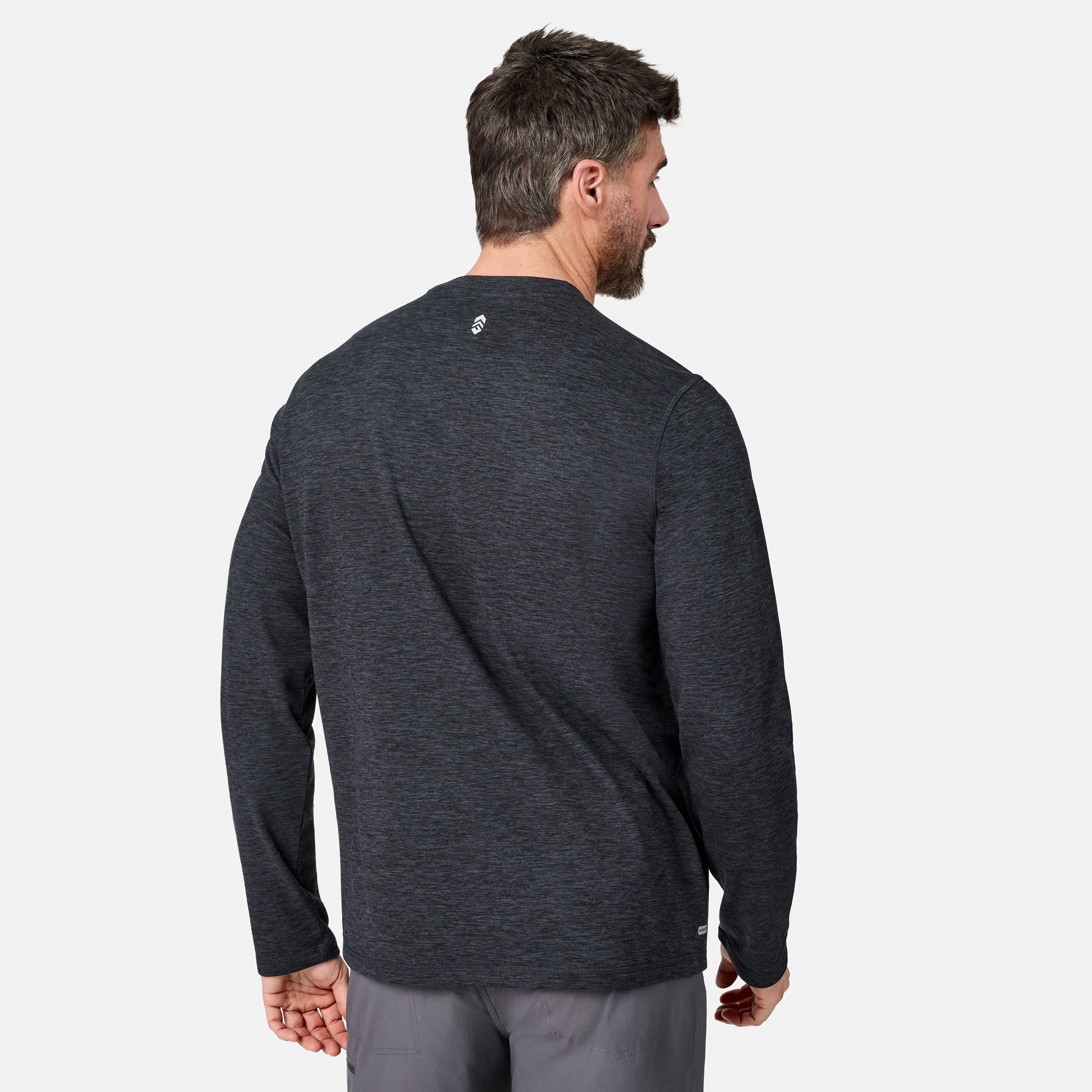 Free Country Men's FreeCycle® Sueded Spacedye Long Sleeve Crew Neck