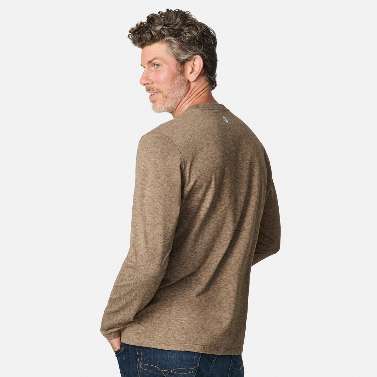 Free Country Men's FreeCycle® Sueded Spacedye Long Sleeve Crew Neck