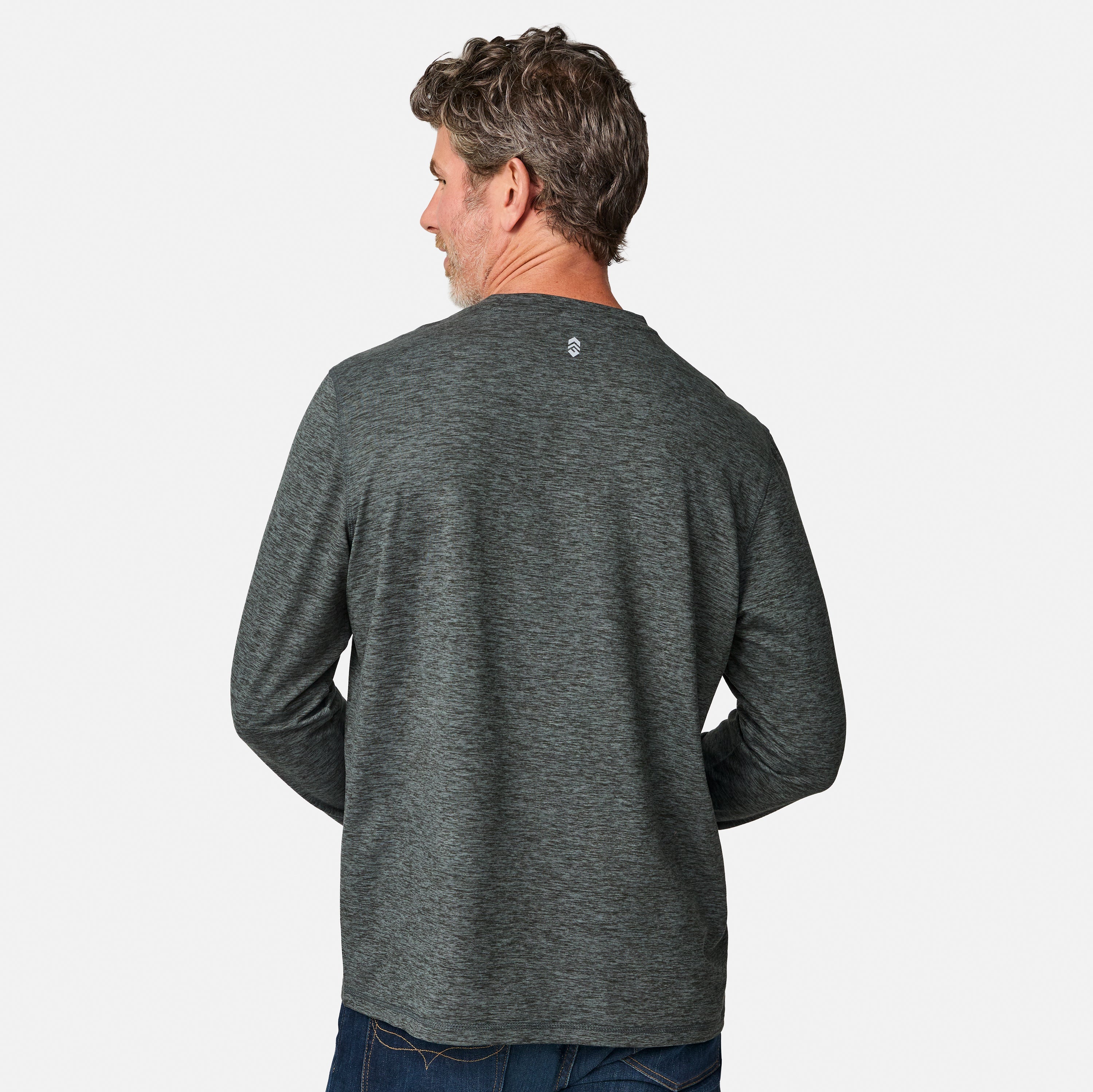 Free Country Men's FreeCycle® Sueded Spacedye Long Sleeve Crew Neck