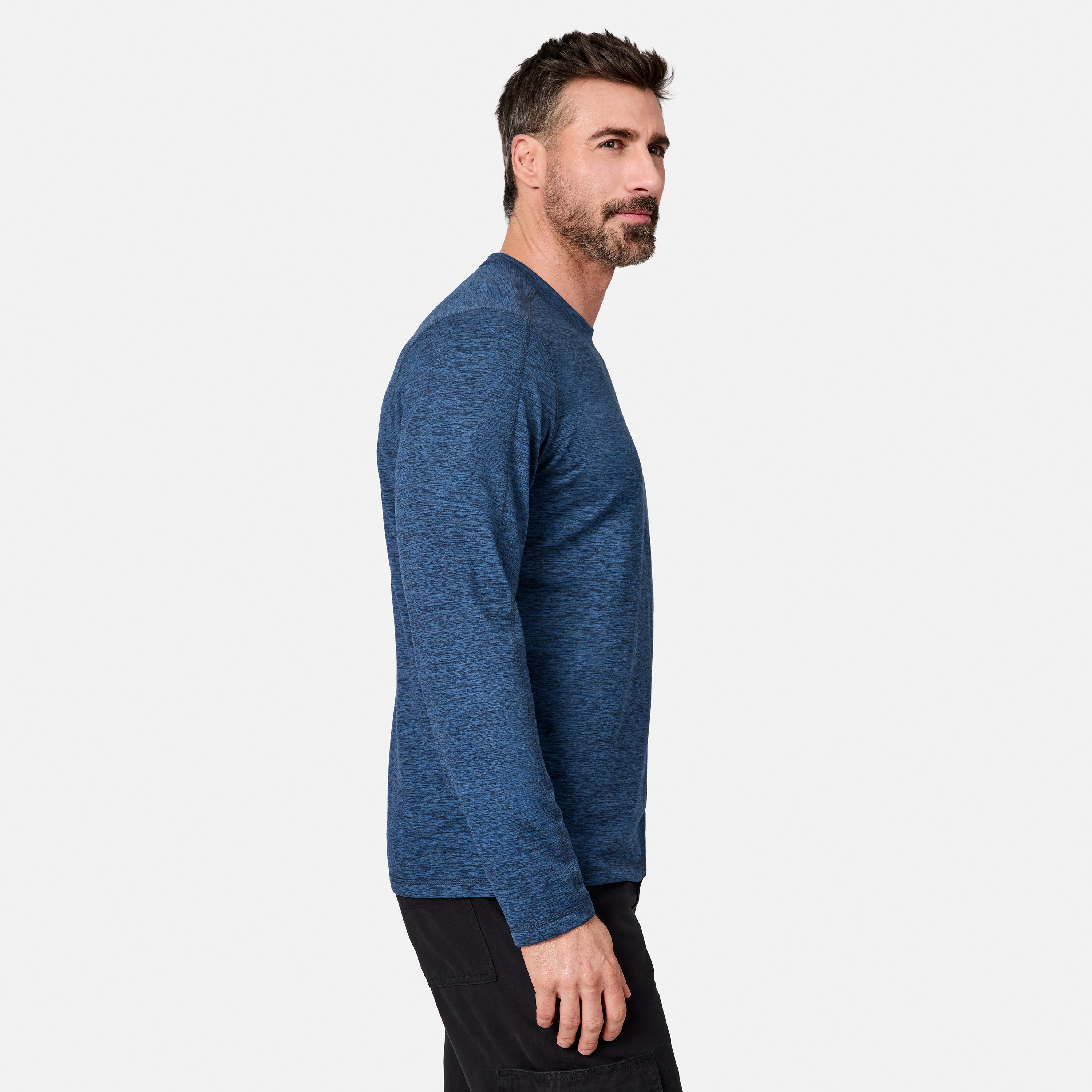 Free Country Men's FreeCycle® Sueded Spacedye Long Sleeve Crew Neck