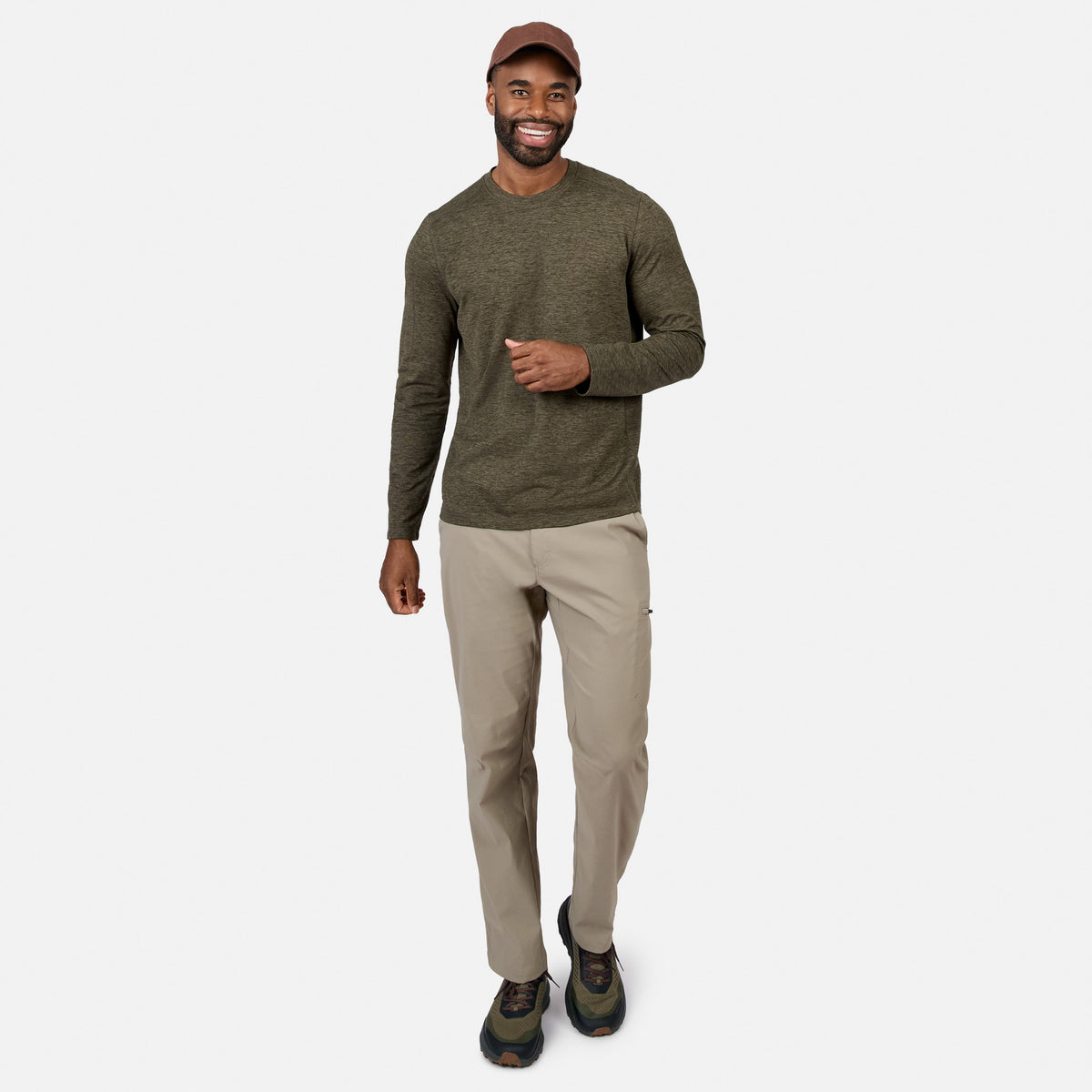 Free Country Men's FreeCycle® Sueded Spacedye Long Sleeve Crew Neck