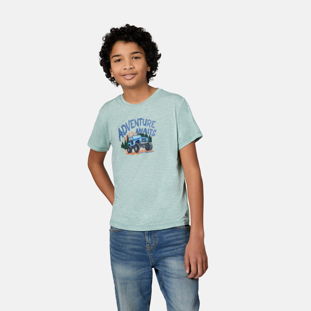 Free Country Boys' Microtech® Graphic Crew Neck Shirt