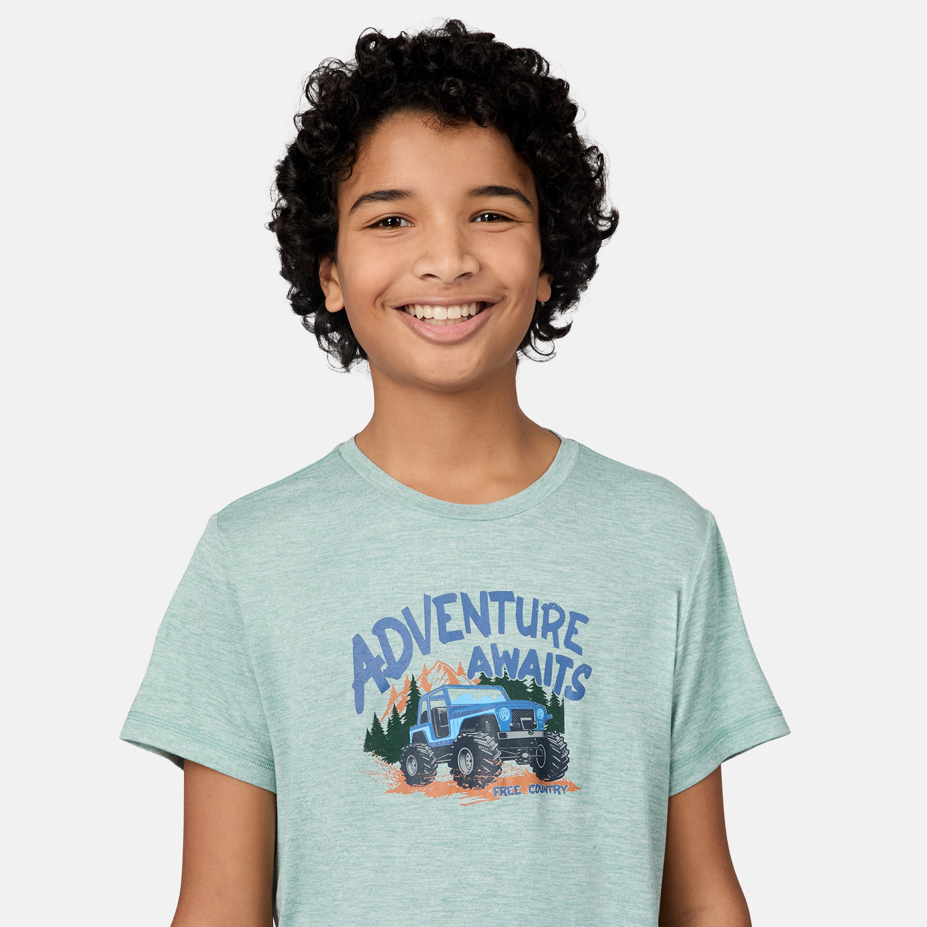 Free Country Boys' Microtech® Graphic Crew Neck Shirt