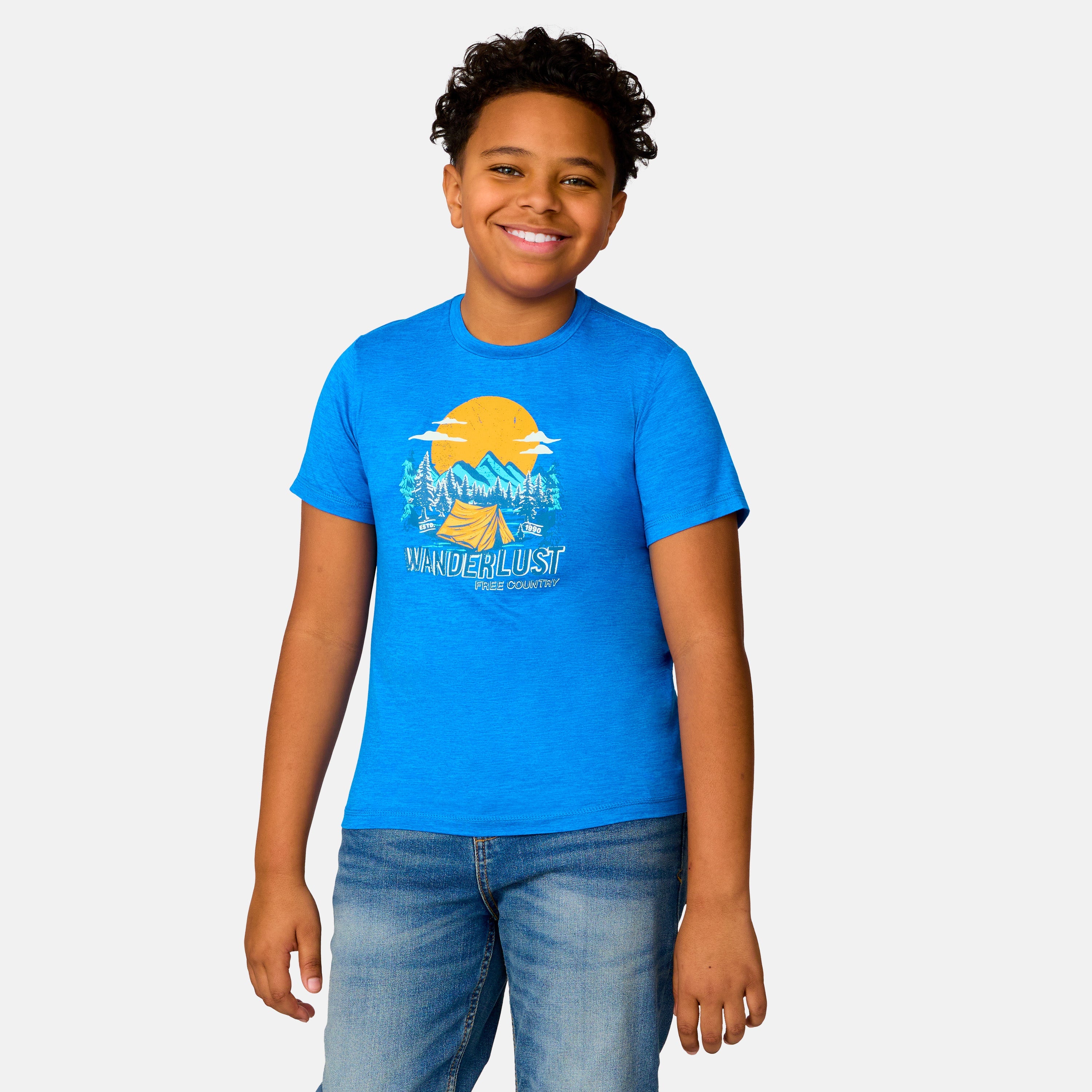 Free Country Boys' Microtech® Graphic Crew Neck Shirt