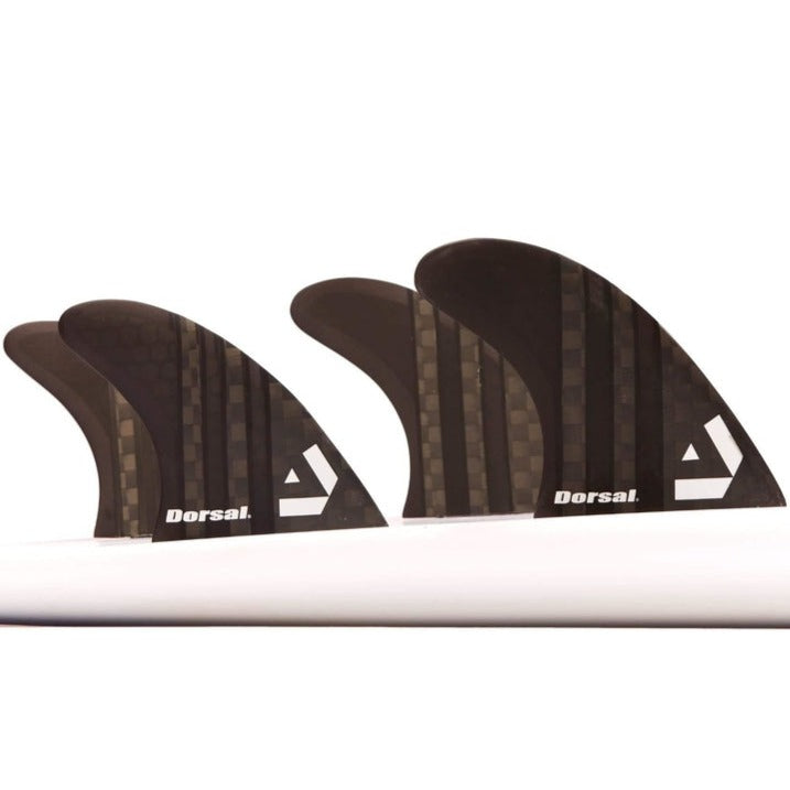 DORSAL Carbon FCS Quad Fins — Black / Medium / Carbon Honeycomb