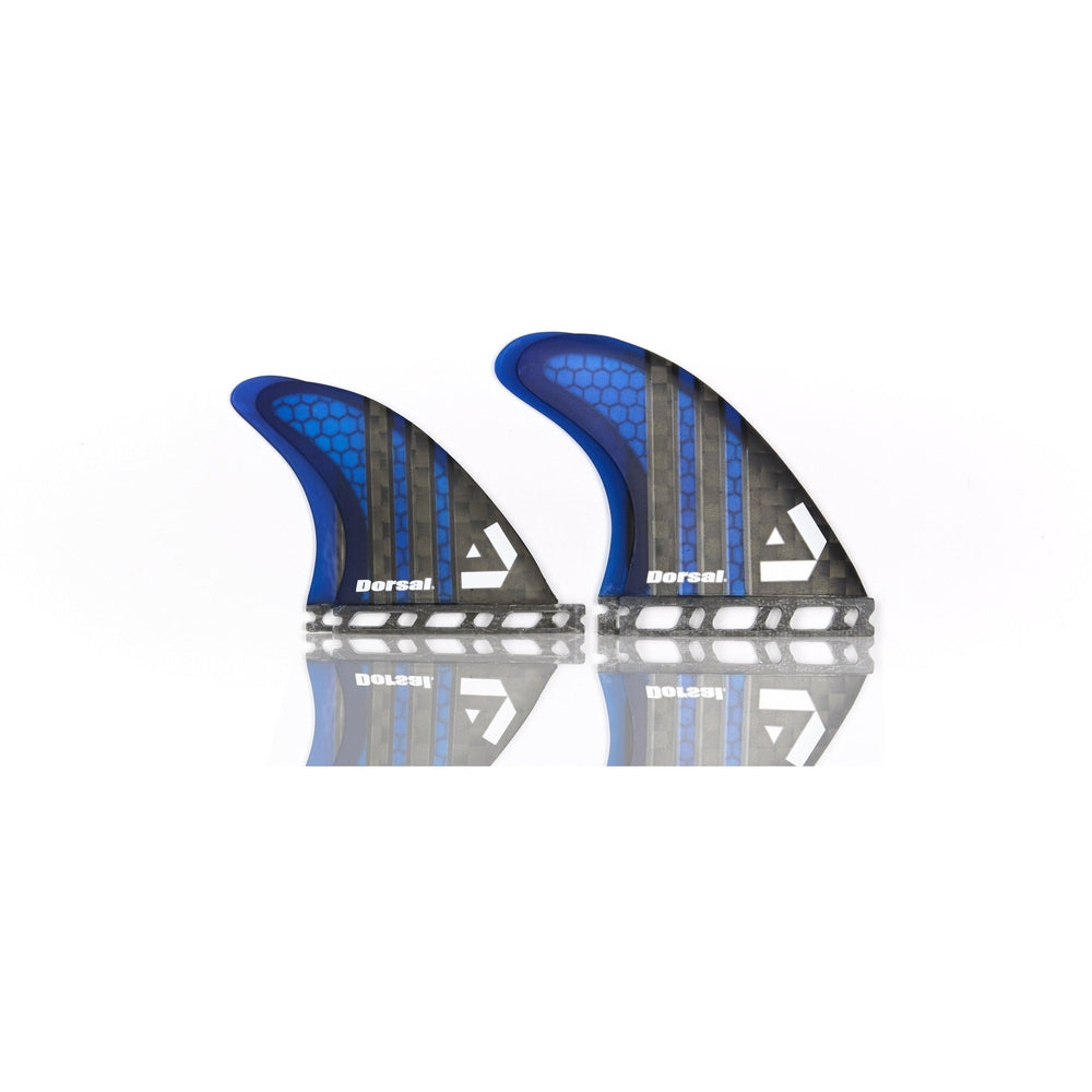 DORSAL Carbon FCS Quad Fins — Medium / Carbon Honeycomb / Blue - view 4