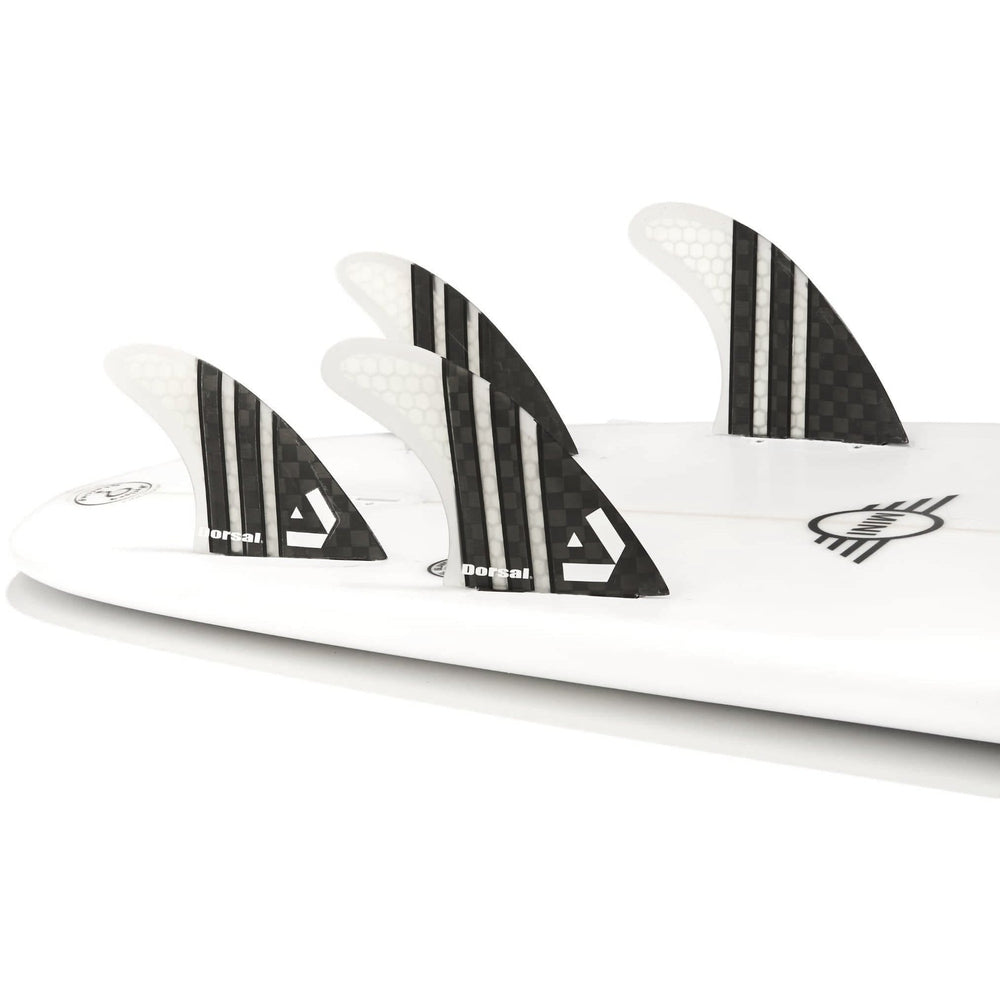 DORSAL Carbon FCS Quad Fins — Medium / Carbon Honeycomb / White - view 2