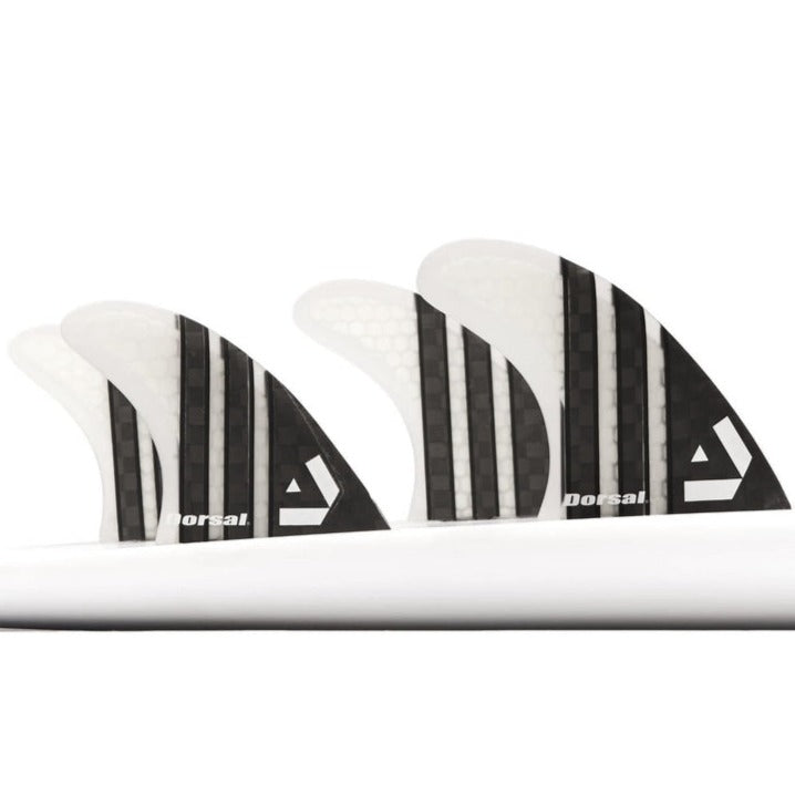 DORSAL Carbon FCS Quad Fins — Medium / Carbon Honeycomb / White