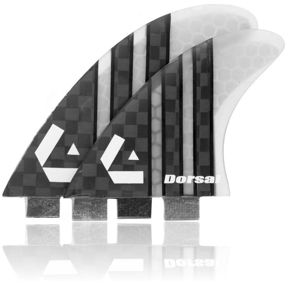 DORSAL Carbon FCS Quad Fins — Medium / Carbon Honeycomb / White - view 5