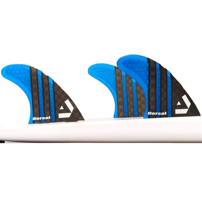 DORSAL Carbon Thruster Futures Fins — Medium / Carbon Honeycomb / Blue