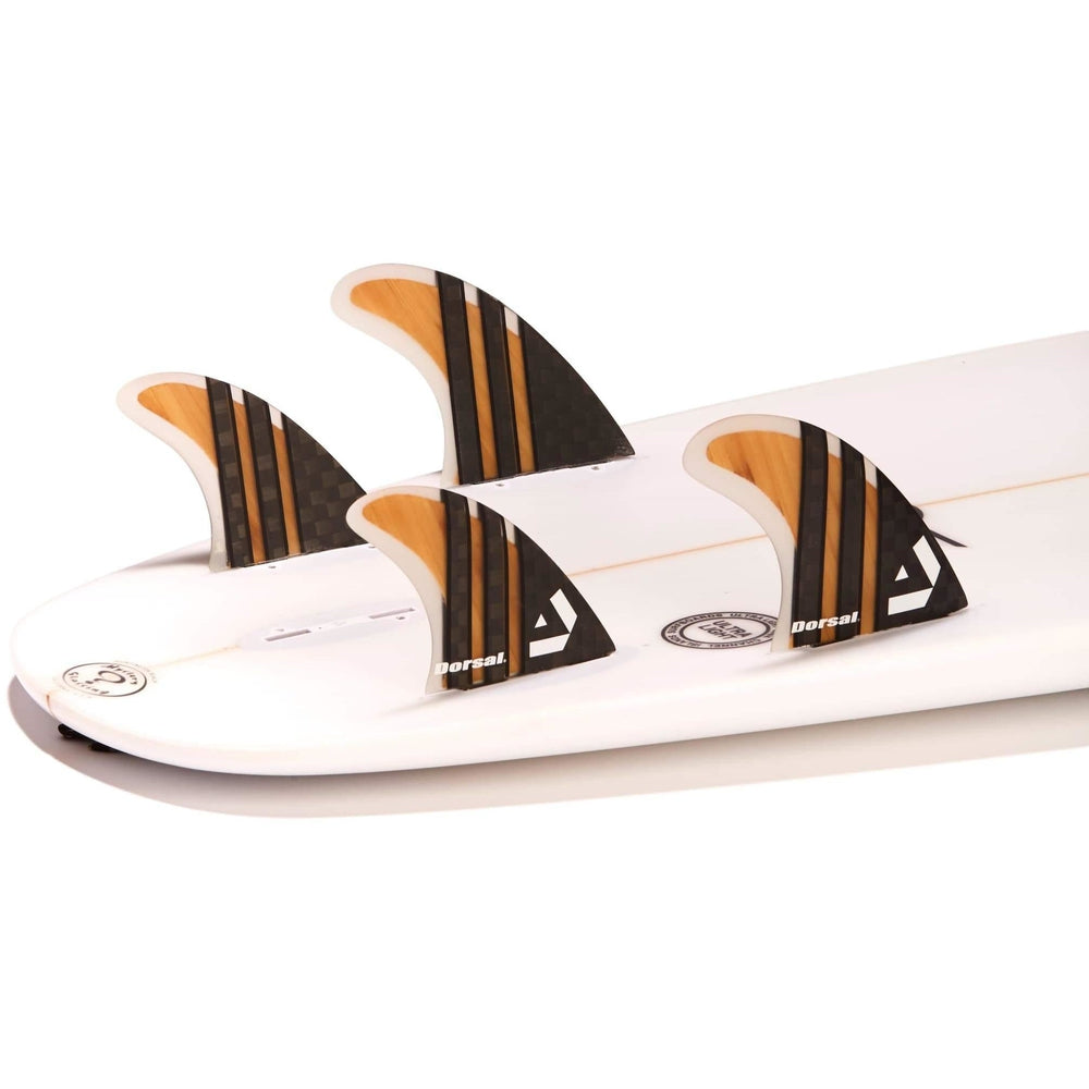 DORSAL Carbon Bamboo Quad FCS Fins — Medium / Bamboo / Fiberglass with Carbon Hexcore - view 3