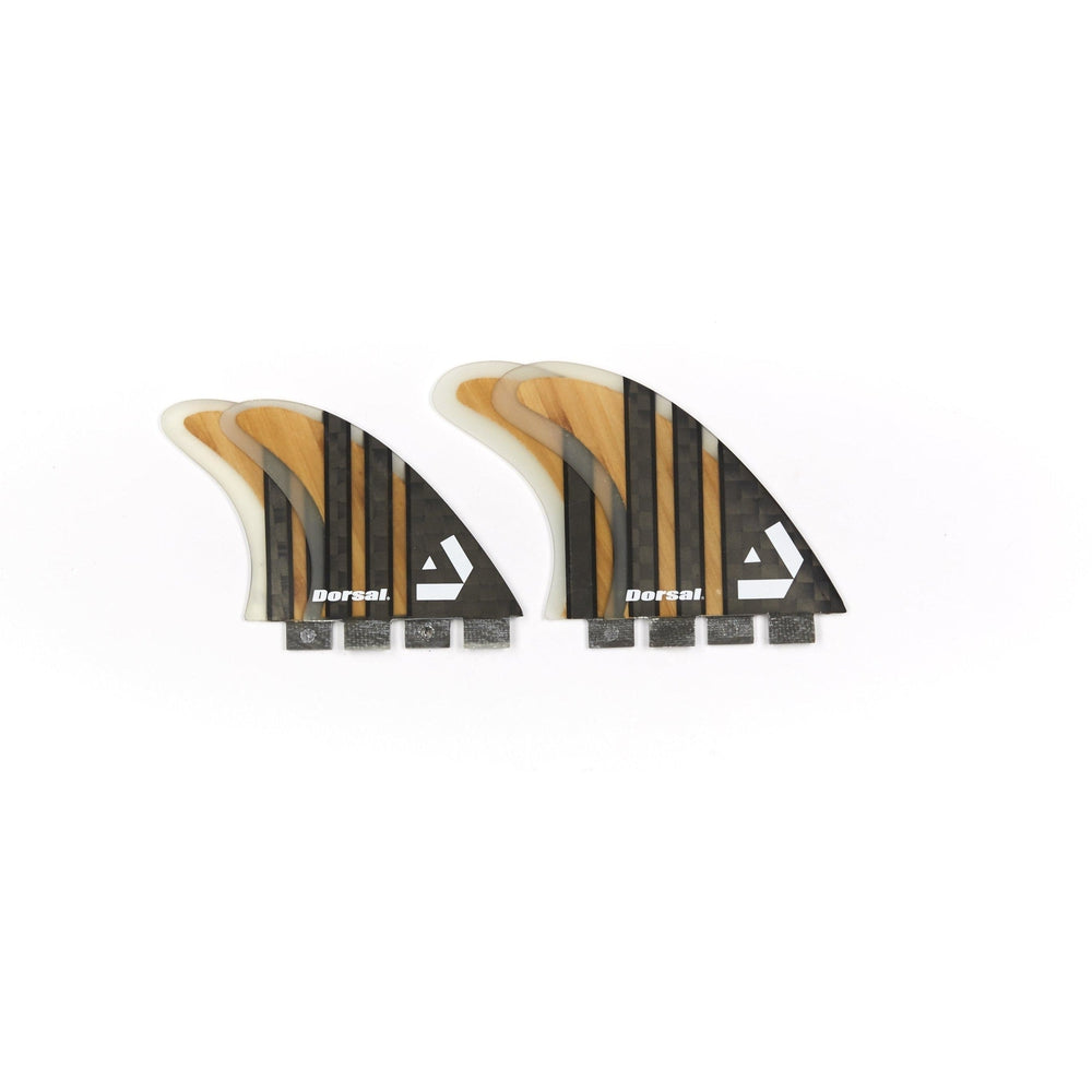 DORSAL Carbon Bamboo Quad FCS Fins — Medium / Bamboo / Fiberglass with Carbon Hexcore - view 4