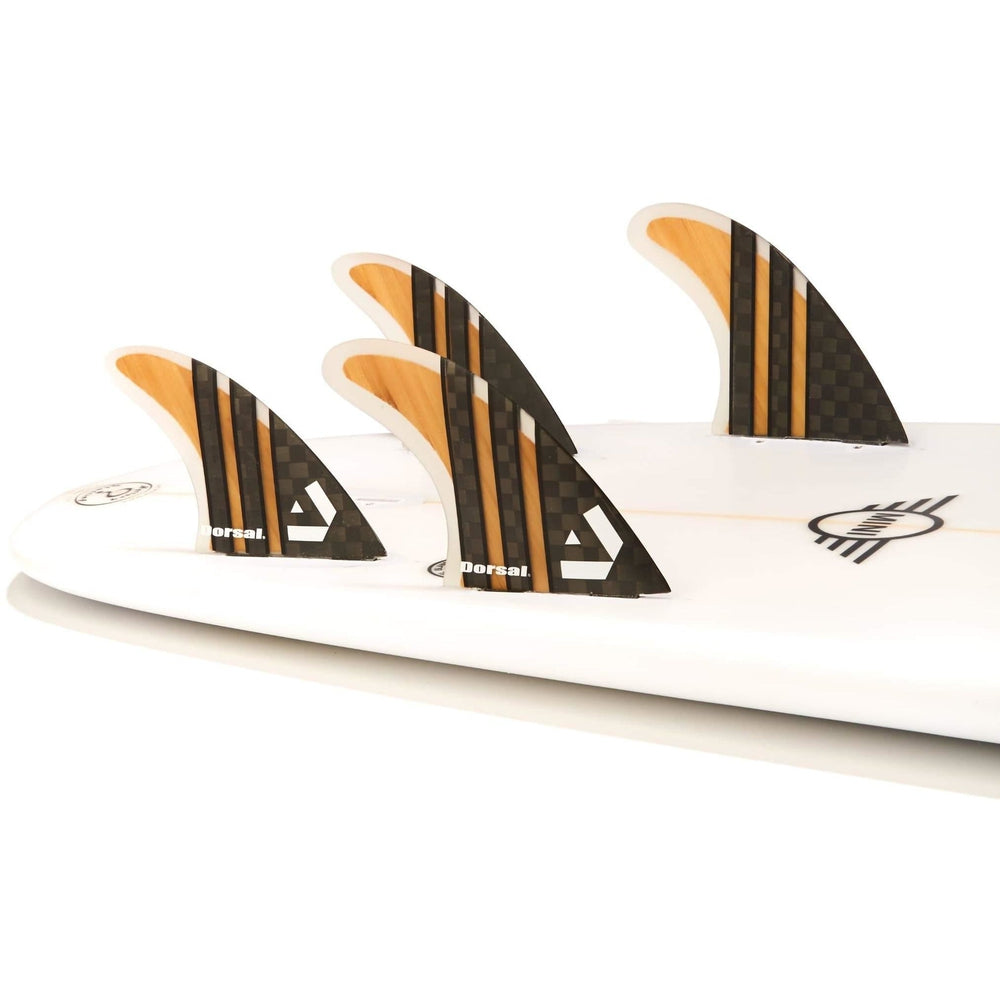 DORSAL Carbon Bamboo Quad FCS Fins — Medium / Bamboo / Fiberglass with Carbon Hexcore - view 2