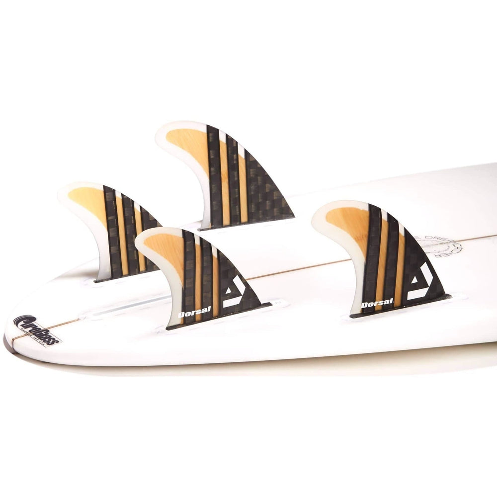 DORSAL Carbon Bamboo Quad Futures Fins — Medium / Bamboo / Fiberglass with Carbon Hexcore - view 3