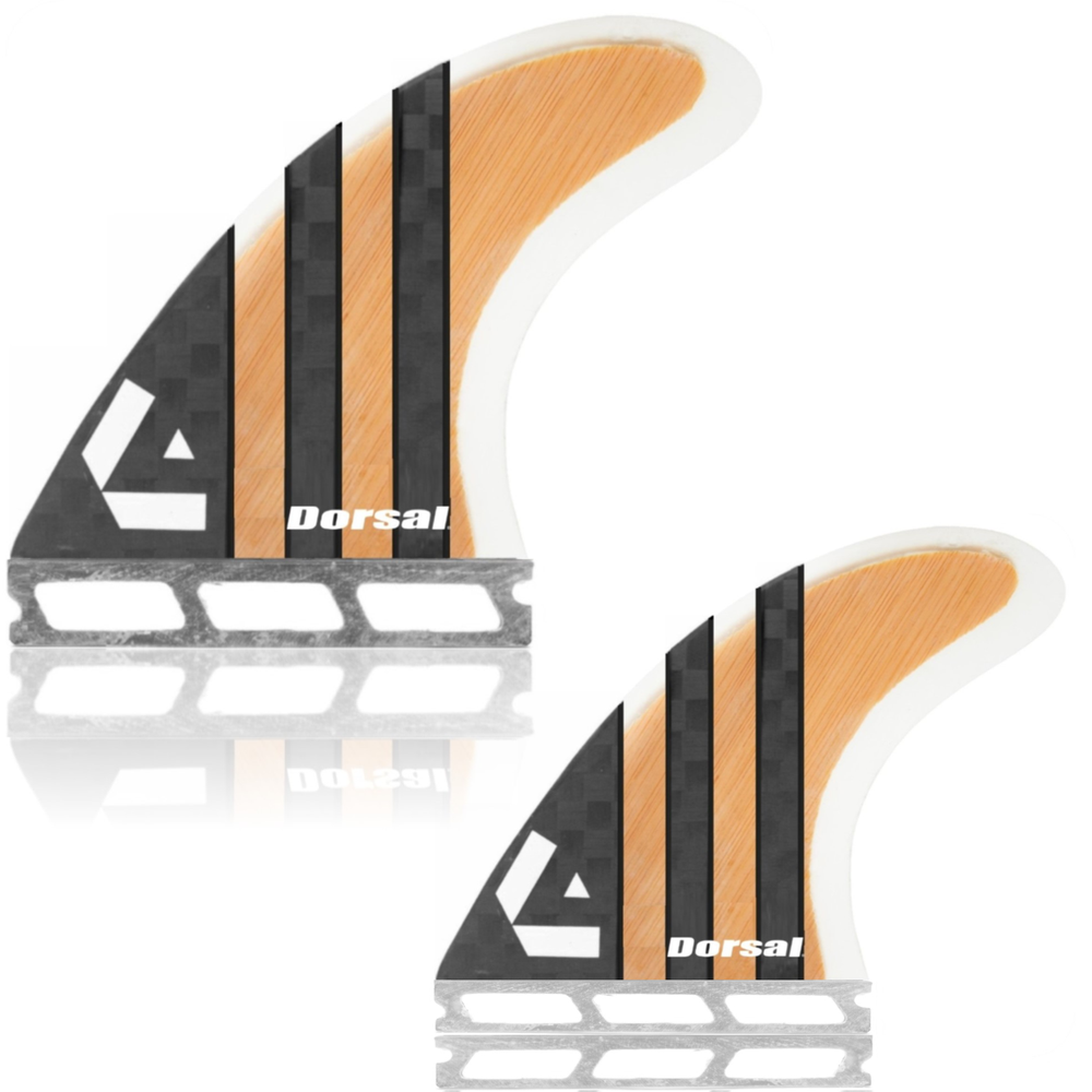DORSAL Carbon Bamboo Quad Futures Fins — Medium / Bamboo / Fiberglass with Carbon Hexcore - view 4