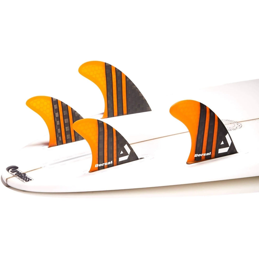 DORSAL Carbon Futures Quad Fins — Medium / Orange / Carbon Honeycomb - view 3