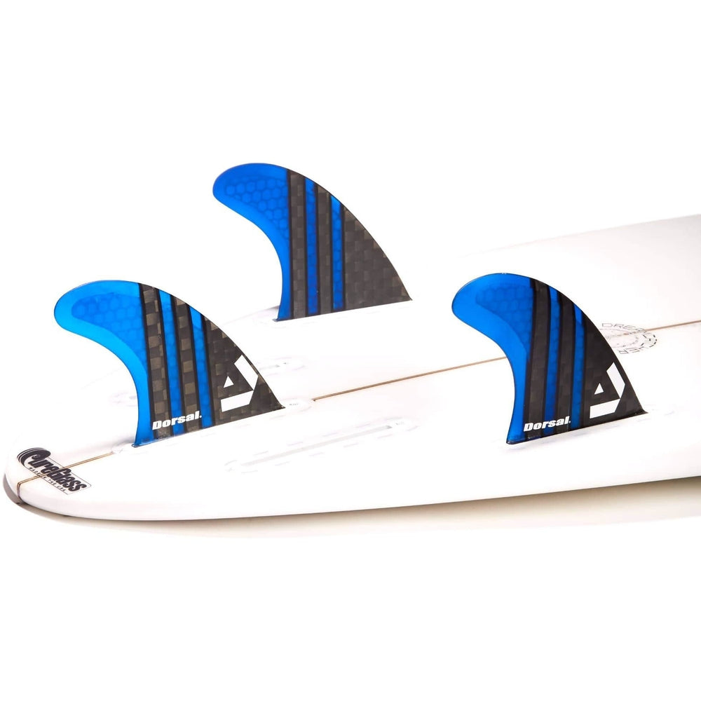 DORSAL Carbon Thruster Futures Fins — Medium / Carbon Honeycomb / Blue - view 3