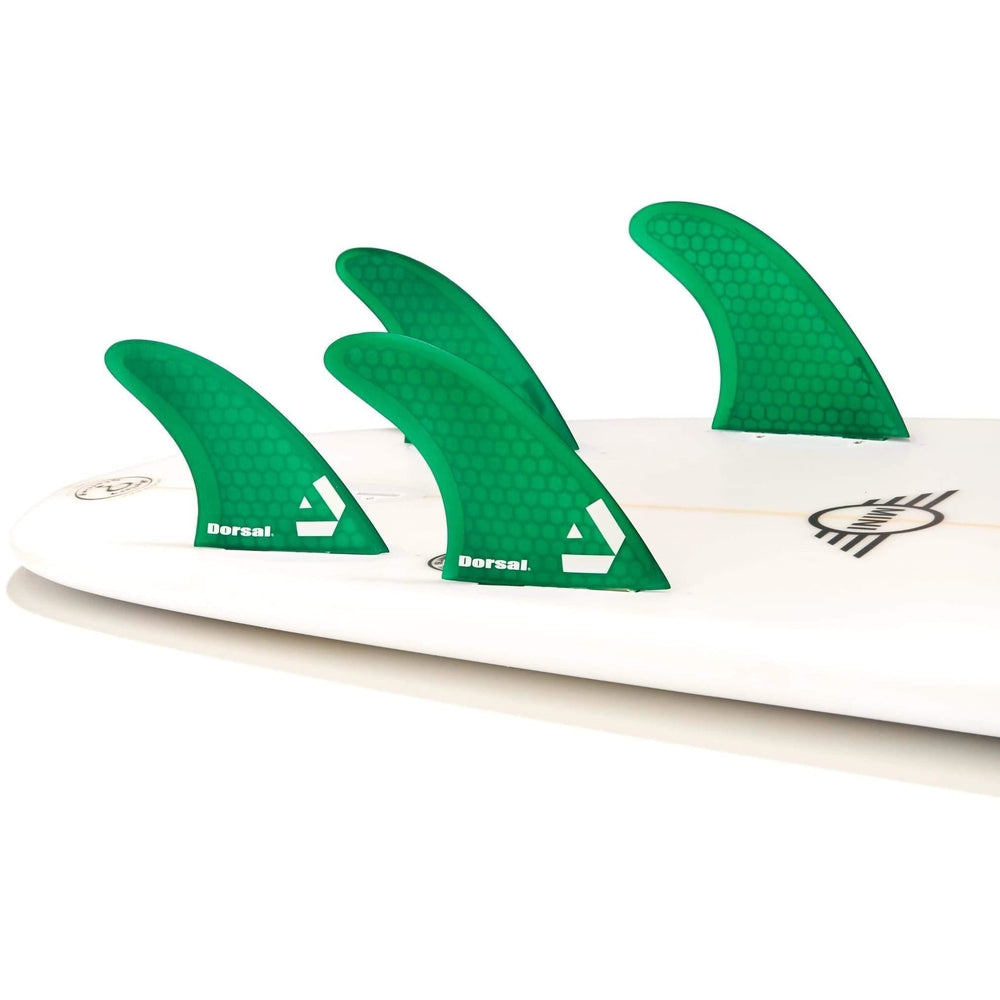 DORSAL Hexcore FCS Quad Fins — Medium / Green / Honeycomb