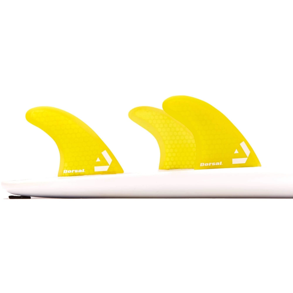 DORSAL Hexcore FCS Thruster Fins — Medium / Yellow / Honeycomb - view 3