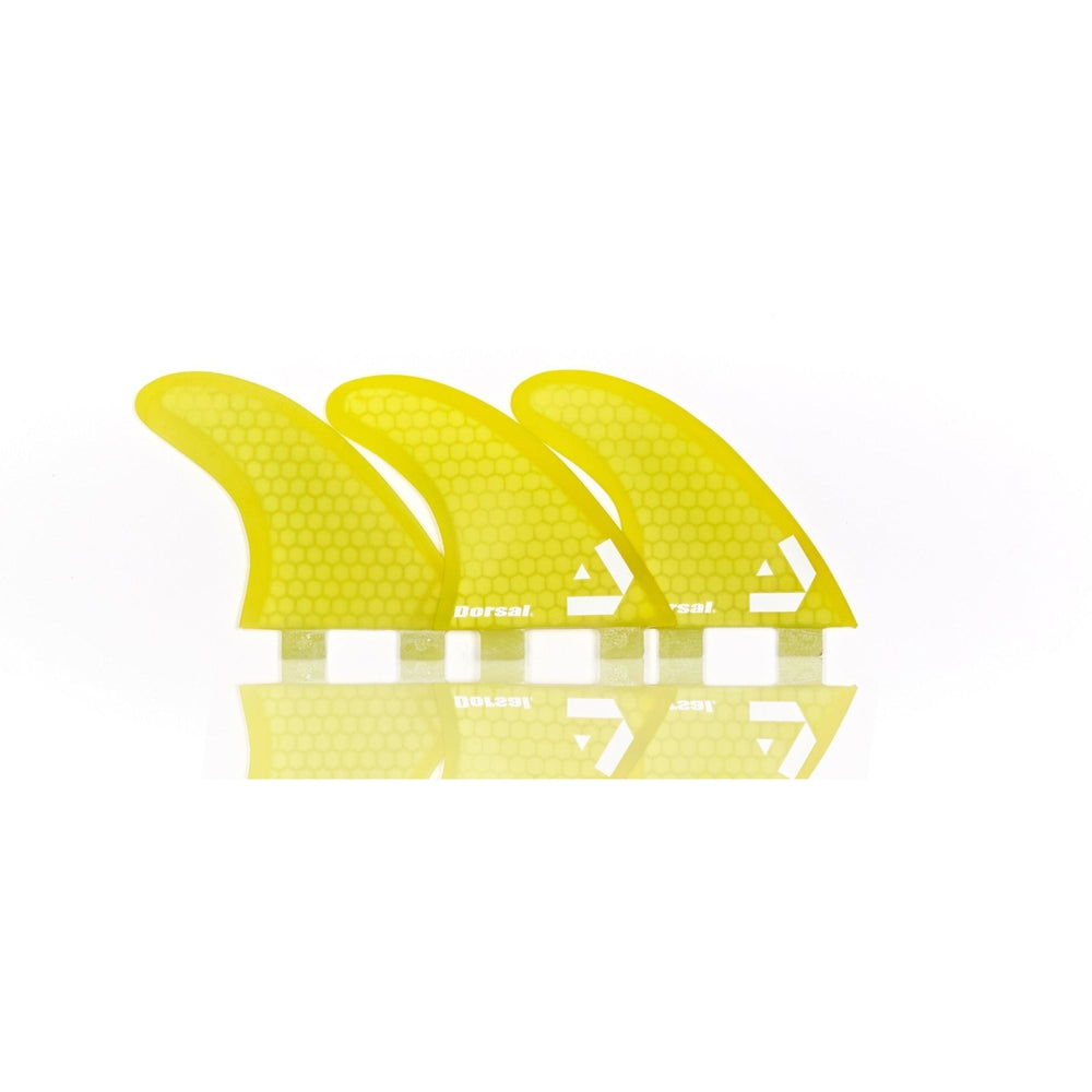 DORSAL Hexcore FCS Thruster Fins — Medium / Yellow / Honeycomb - view 4