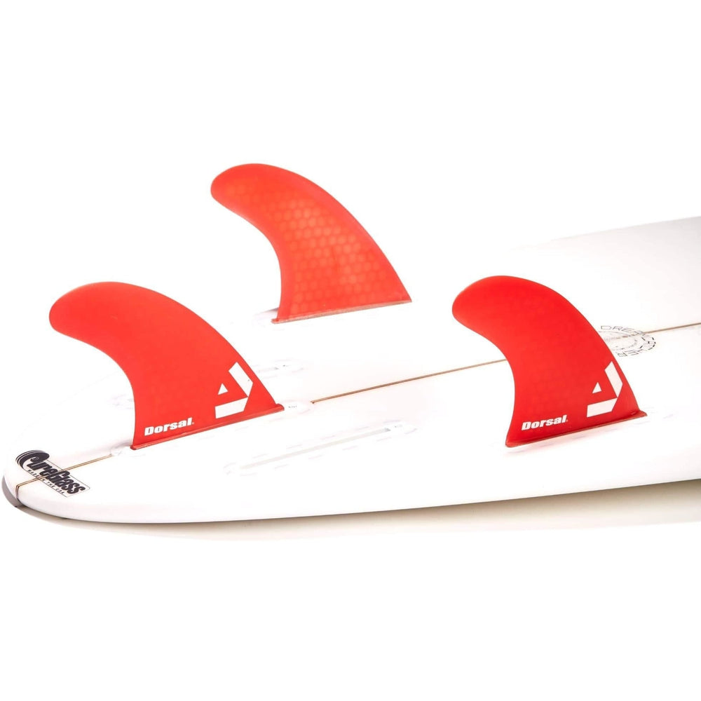 DORSAL Hexcore Thrusters Futures Fins — Medium / Red / Honeycomb - view 2