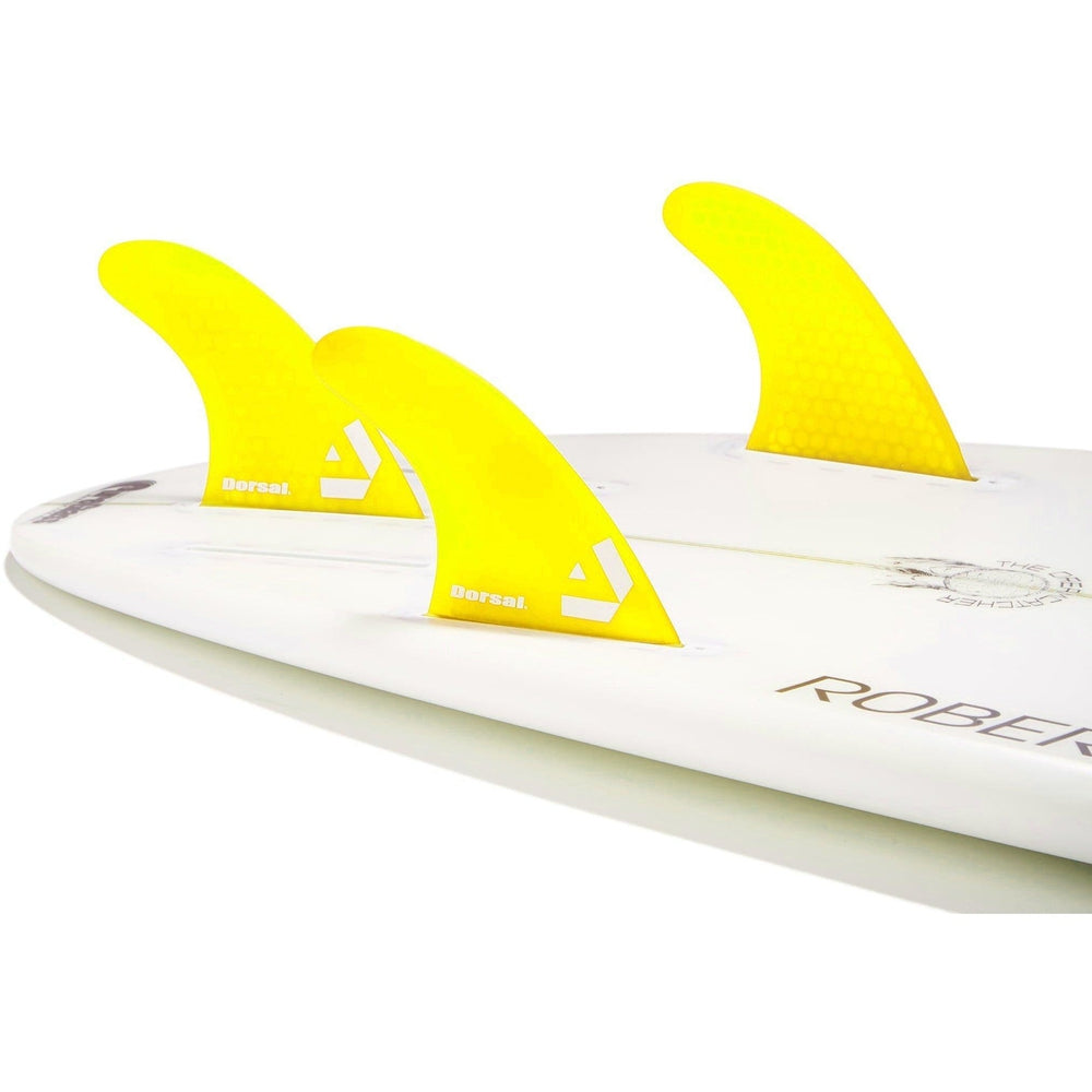 DORSAL Hexcore Thrusters Futures Fins — Medium / Yellow / Honeycomb