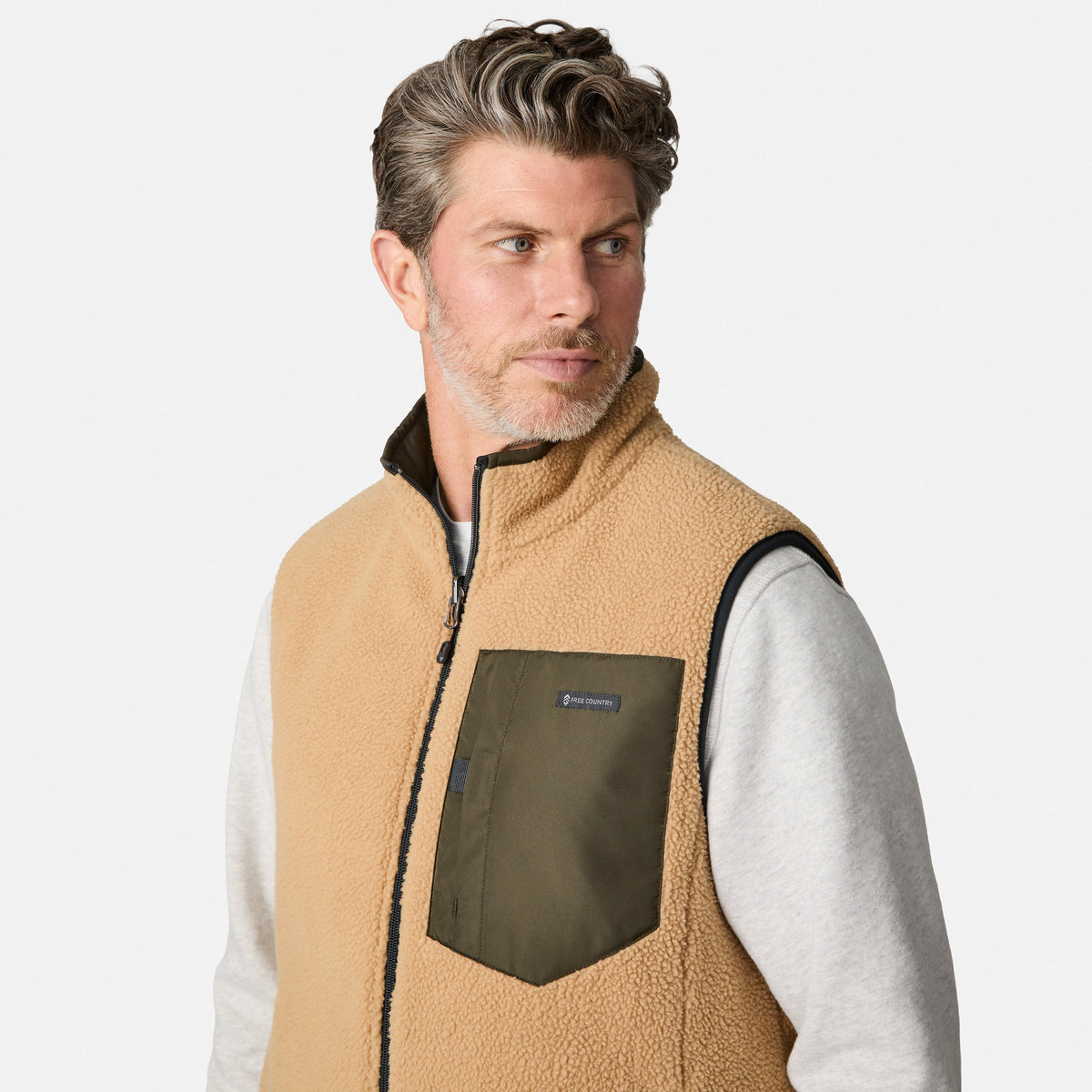 Free Country Men's Atlas II Quilted Reversible Sherpa Vest