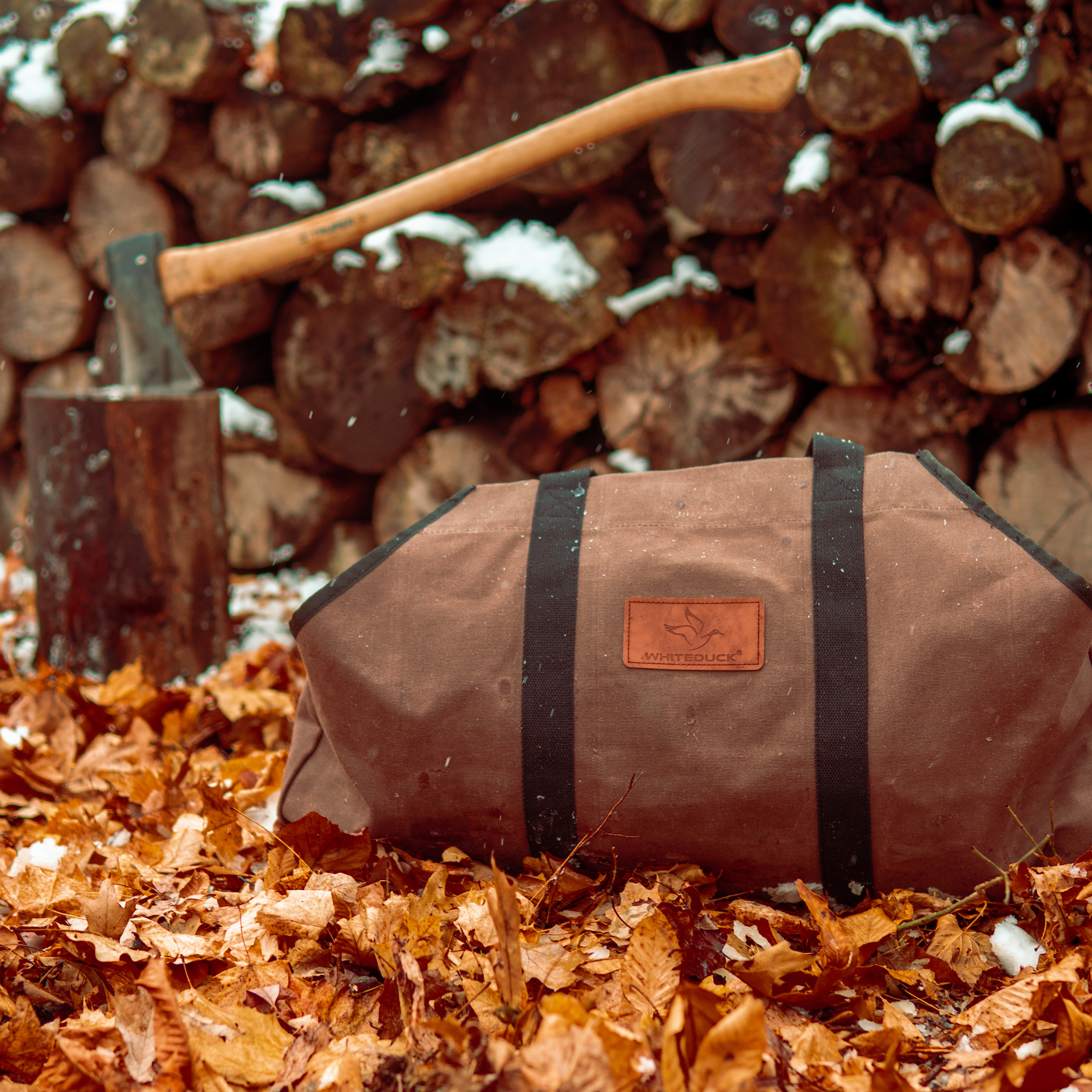White Duck Diamond Shape Canvas Firewood Log Carriers