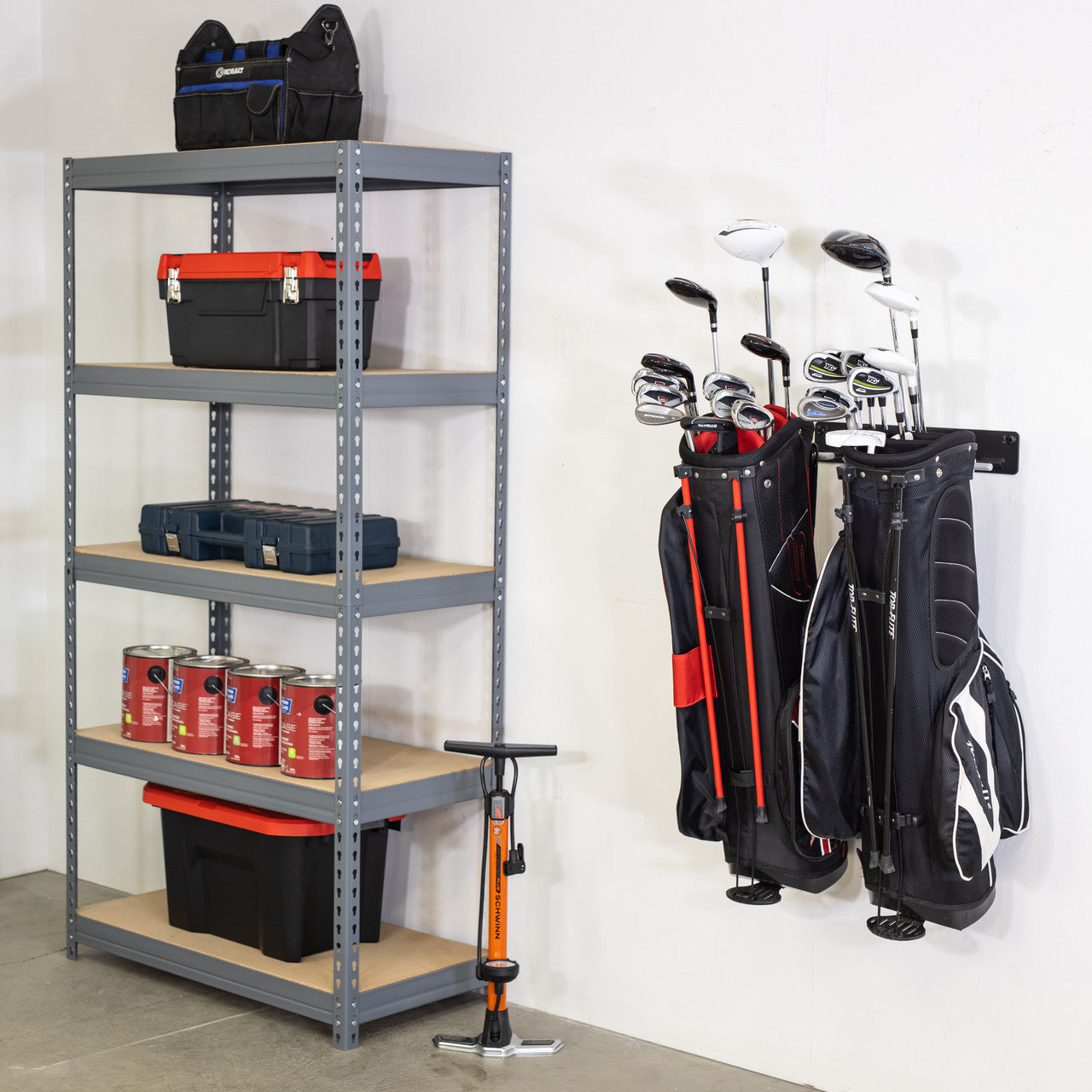 Torrey Pines Golf Bag Storage Rack | Holds 2 Golf Bags - product view 5