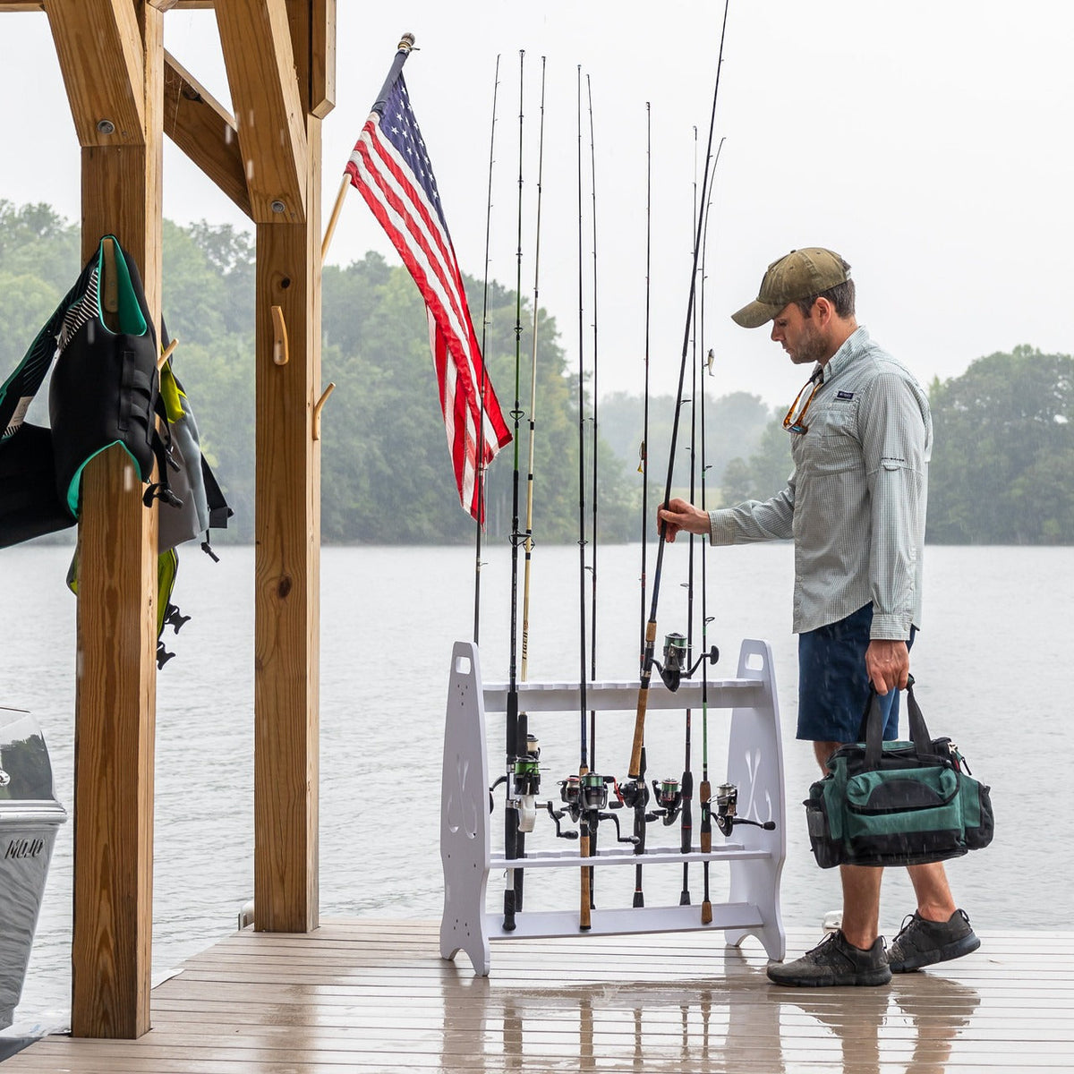 Marlin Fishing Rod Storage Stand | Holds up to 24 Rods - product view 2