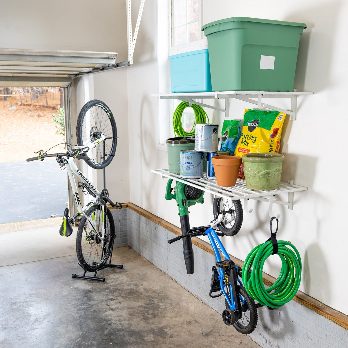 2' x 4' Bristol Garage Wall Mount Shelves | 2 Pack | White - product view 3