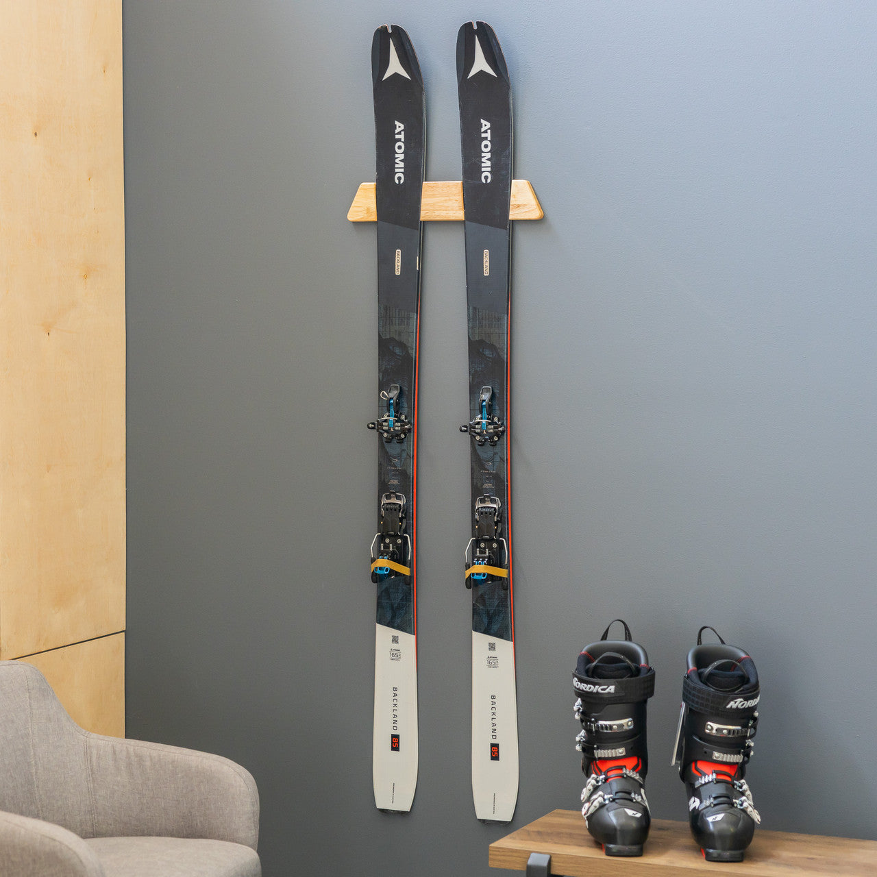 Vail Ski Display | Minimalist Wood Rack | Medium - product view 3