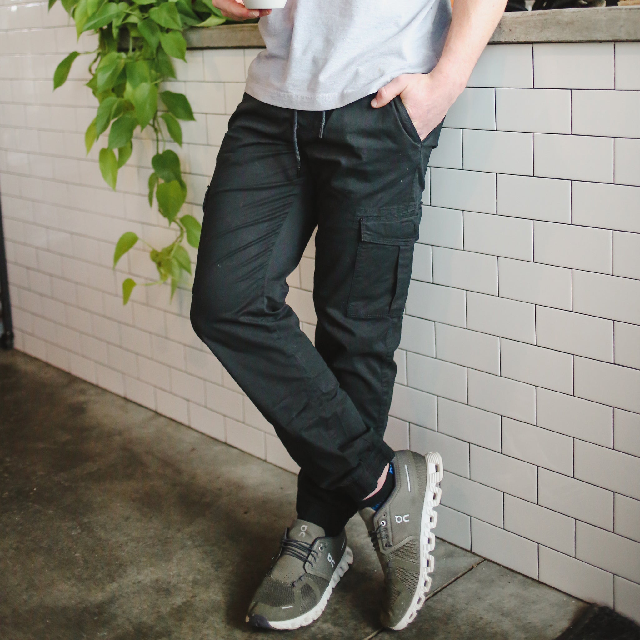 White Duck Cargo Stretch Jogger Pants