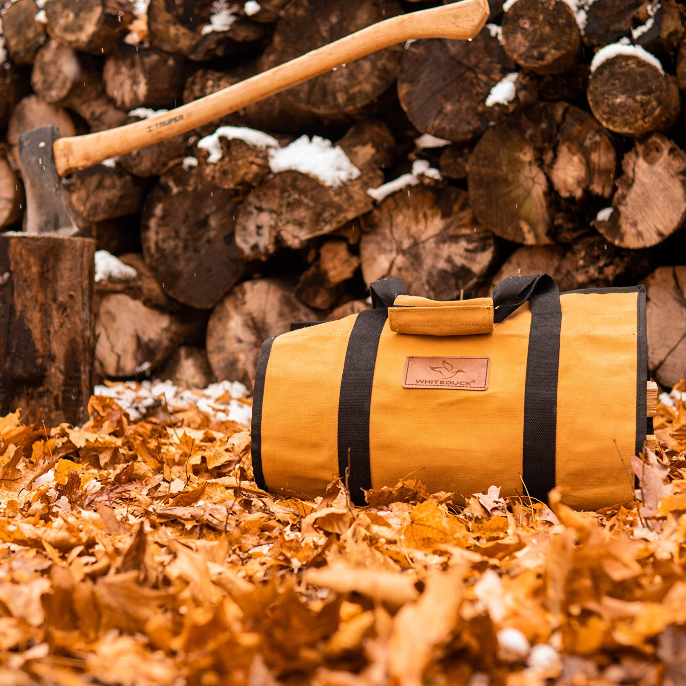 White Duck Rectangle Canvas Firewood Log Carriers