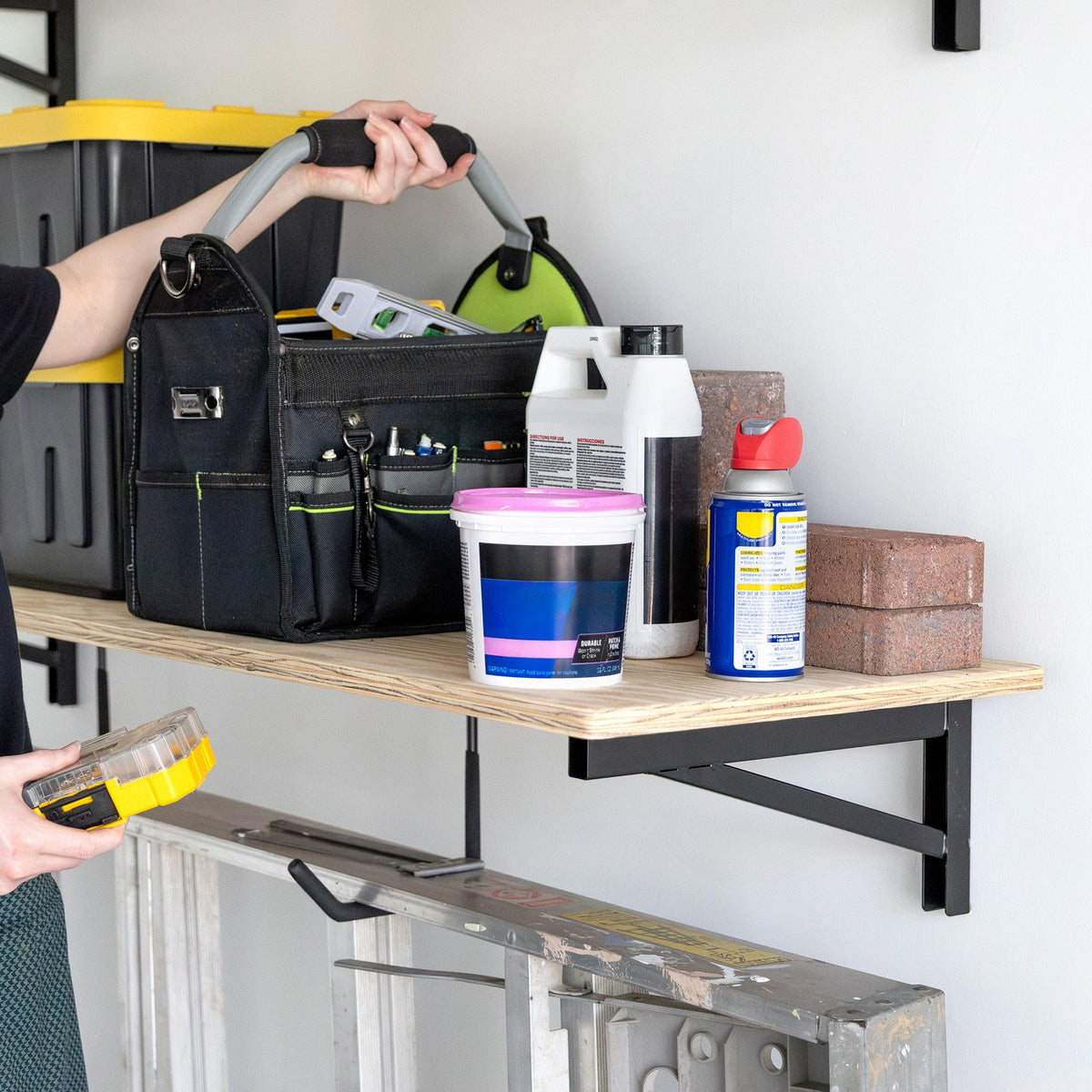 1' x 4' DIY Wall Shelf Brackets | Heavy Duty Garage Wall Shelves - product view 7