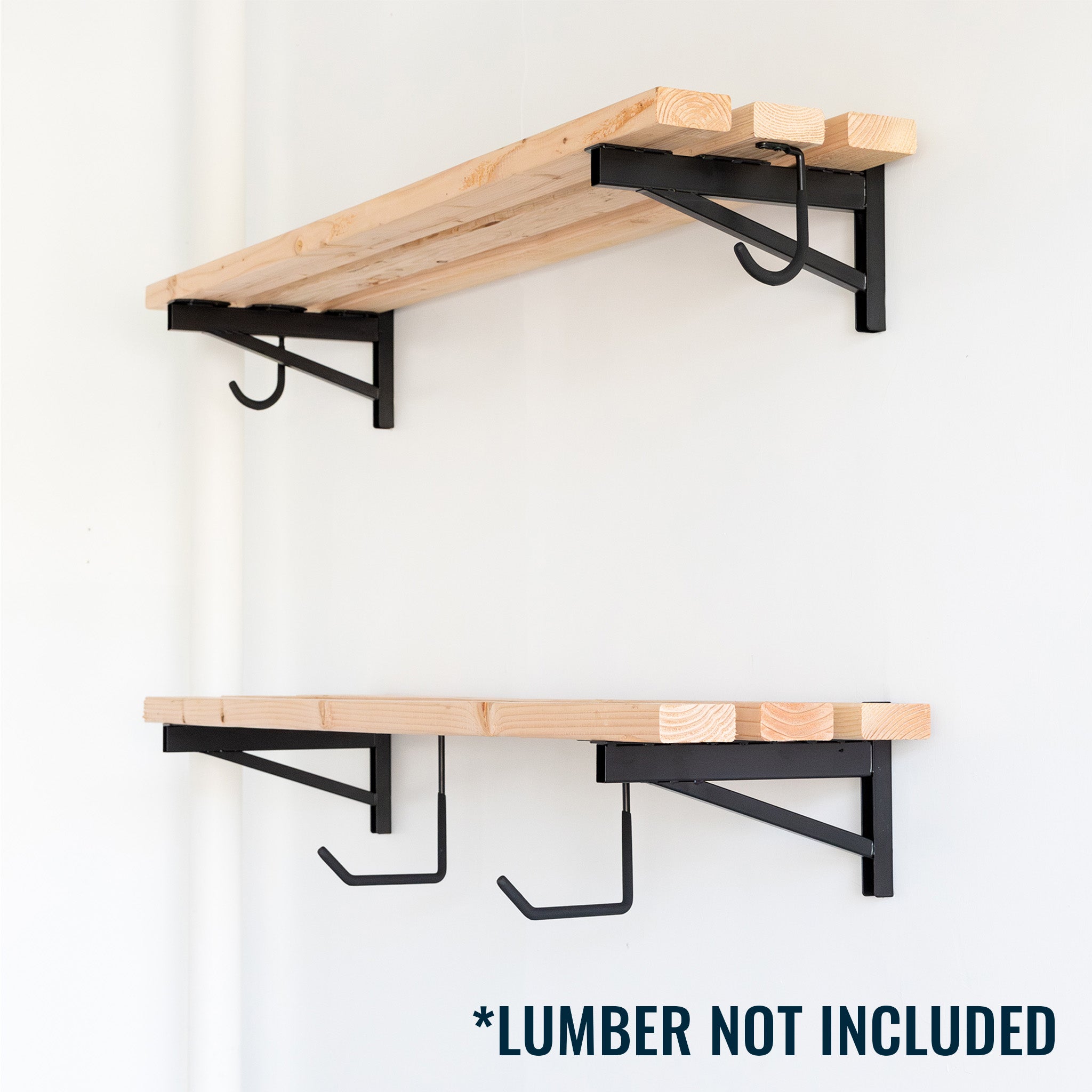 1' x 4' DIY Wall Shelf Brackets | Heavy Duty Garage Wall Shelves - product view 3