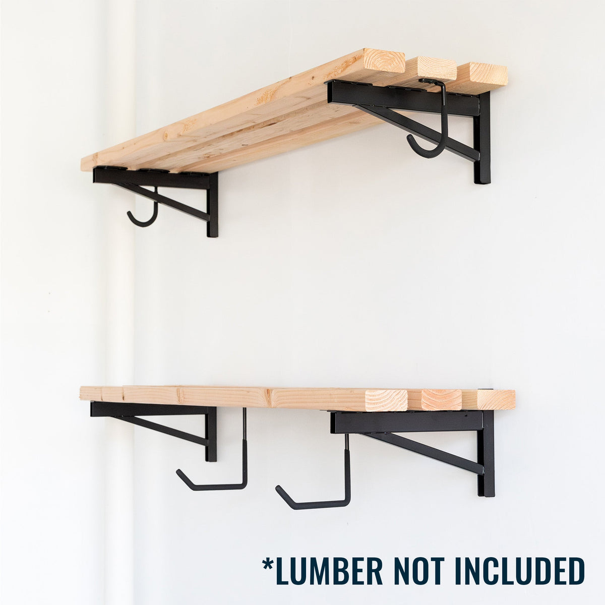 1' x 4' DIY Wall Shelf Brackets | Heavy Duty Garage Wall Shelves - product view 3