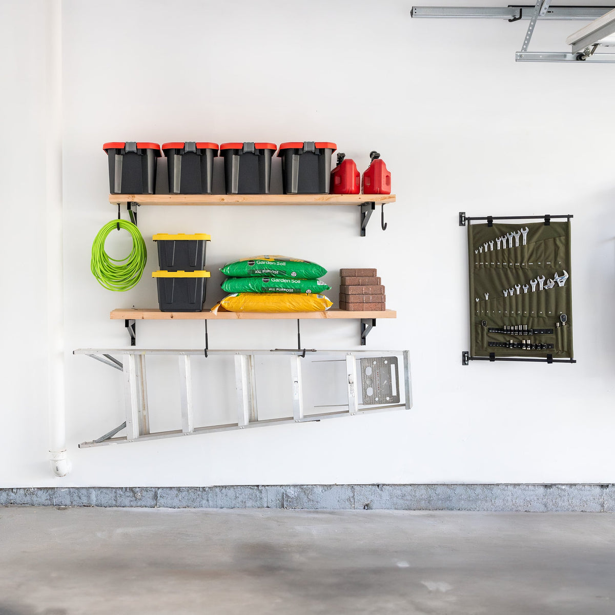 1' x 4' DIY Wall Shelf Brackets | Heavy Duty Garage Wall Shelves - product view 4