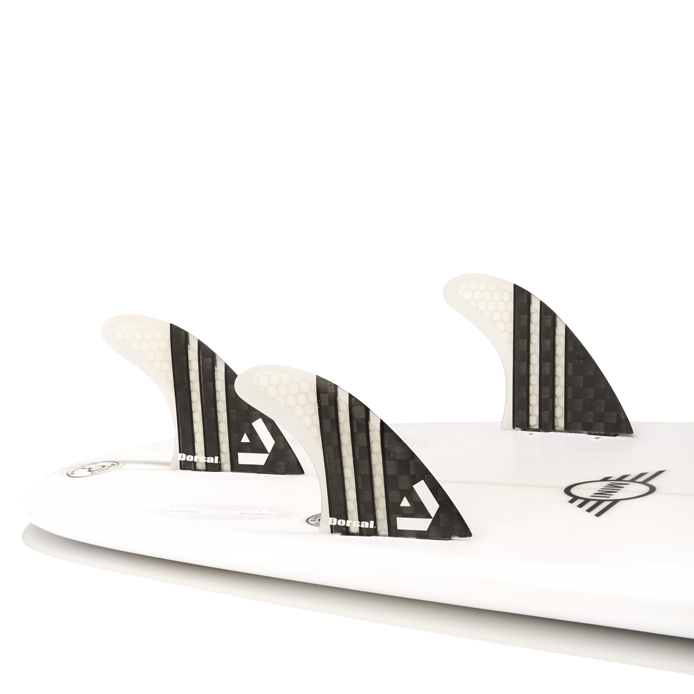 DORSAL Carbon FCS Thruster Fins — Medium / Carbon Honeycomb / White - view 3
