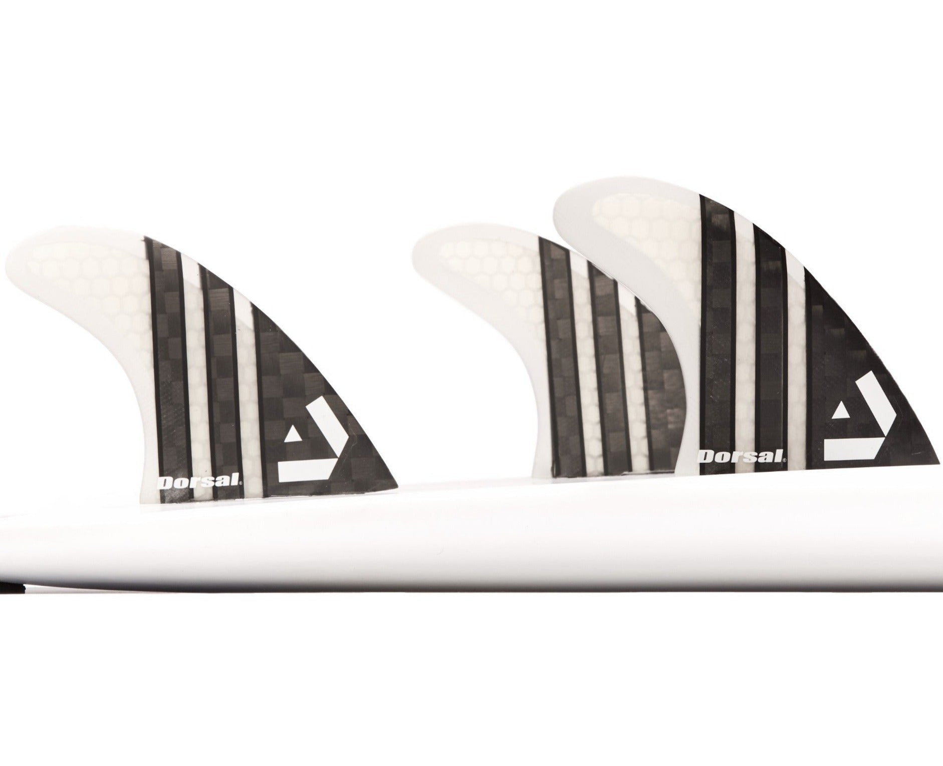 DORSAL Carbon Futures Thruster Fins — Medium / White / Carbon Honeycomb