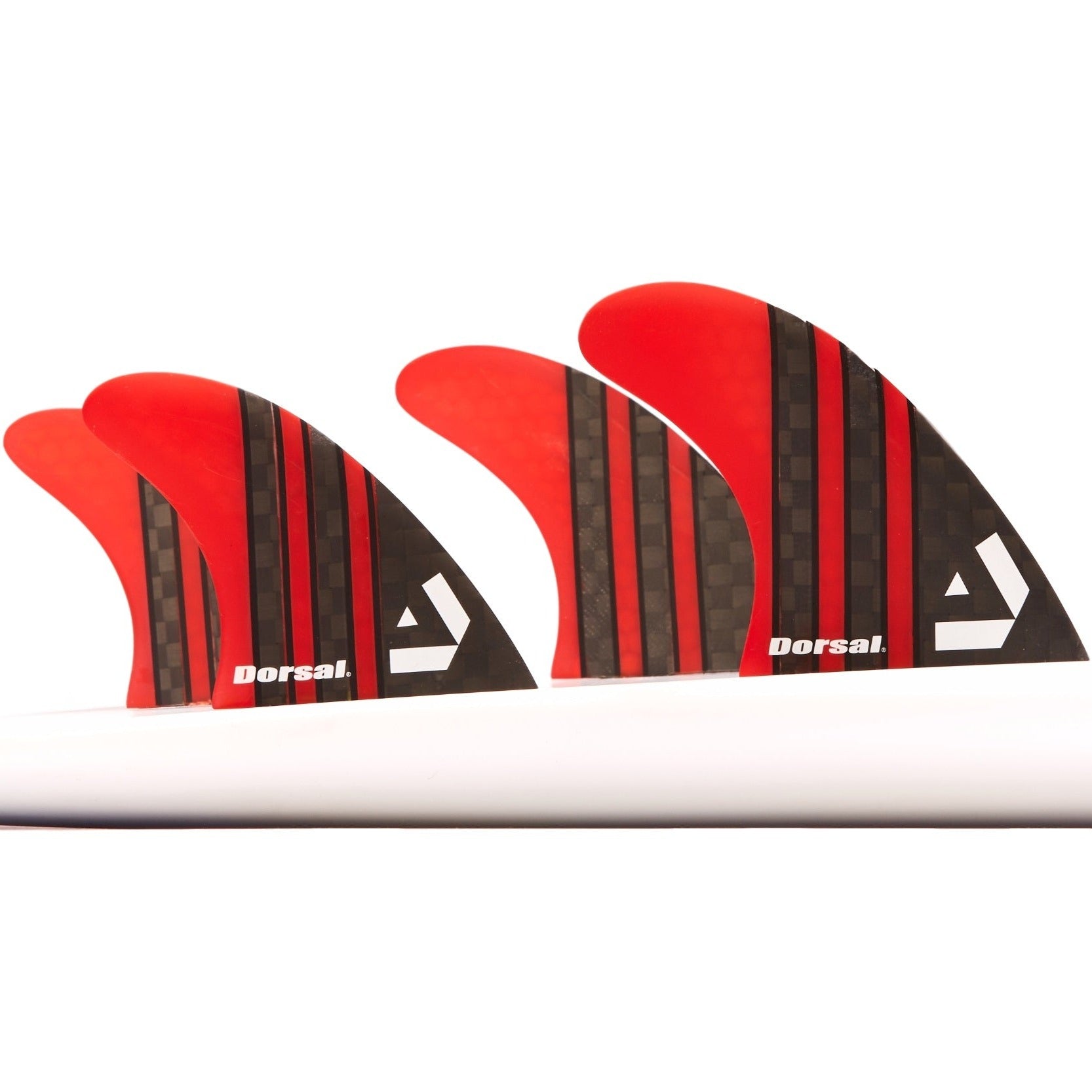 DORSAL Carbon Futures Quad Fins — Medium / Red / Carbon Honeycomb